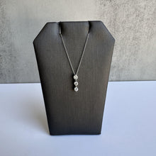 Load image into Gallery viewer, 3 Stone Diamond Necklace in Platinum - 0.30ctw HI SI Diamonds, 18&quot; Length, New
