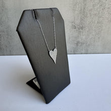 Load image into Gallery viewer, 14kt White Gold Pave Diamond Heart Necklace - 0.20ctw GH SI Diamonds, 18&quot; Length
