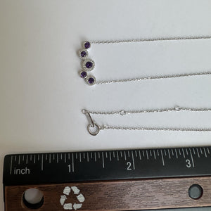 10kt White Gold Amethyst and Diamond Necklace, New