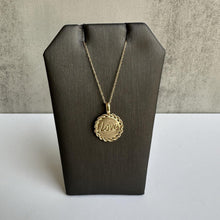 Load image into Gallery viewer, 10kt Yellow Gold Engraved &quot;Love&quot; Disc Necklace - 18&quot; Length, 15mm Diameter, New
