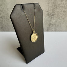 Load image into Gallery viewer, 10kt Yellow Gold Engraved &quot;Love&quot; Disc Necklace - 18&quot; Length, 15mm Diameter, New
