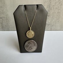 Load image into Gallery viewer, 10kt Yellow Gold Engraved &quot;Love&quot; Disc Necklace - 18&quot; Length, 15mm Diameter, New
