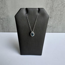 Load image into Gallery viewer, 14kt White Gold Topaz and Diamond Necklace - 0.07ctw Diamonds, 6x4mm Topaz
