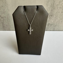 Load image into Gallery viewer, 14kt White Gold Bezel Set Diamond Cross Necklace - 0.16ctw GH I1 Diamonds, New
