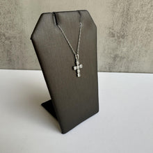 Load image into Gallery viewer, 14kt White Gold Bezel Set Diamond Cross Necklace - 0.16ctw GH I1 Diamonds, New
