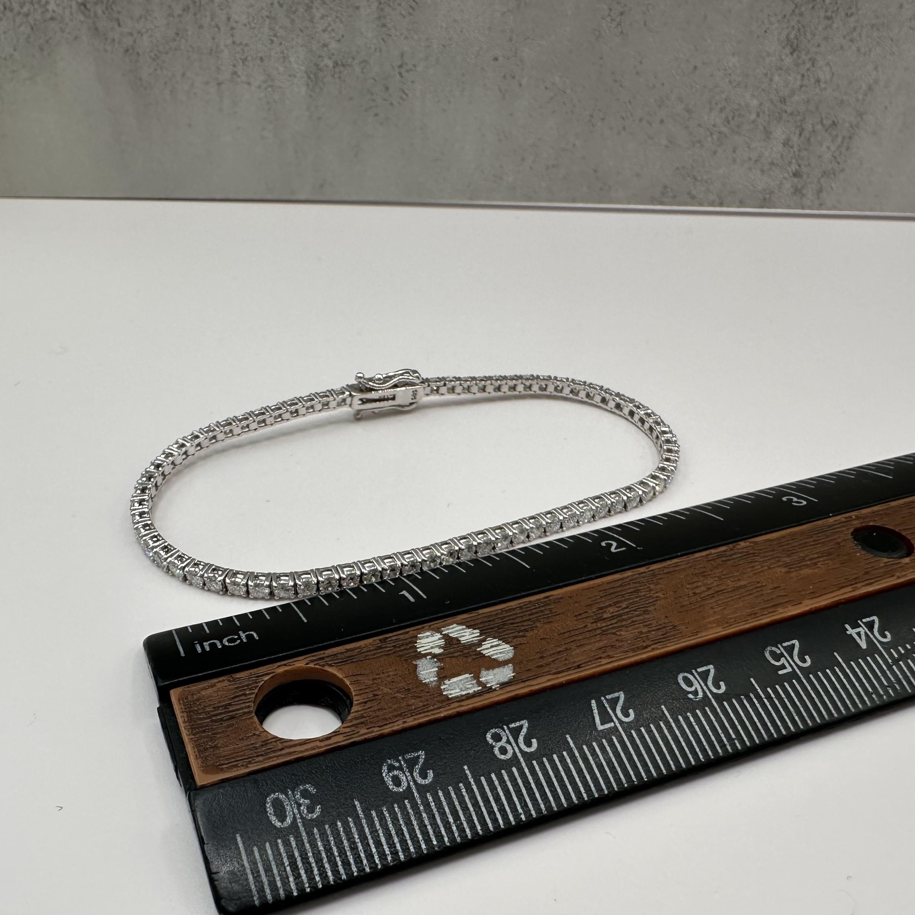 Natural Diamond Tennis Bracelet in 14kt White Gold – 3ctw FG SI, 7in