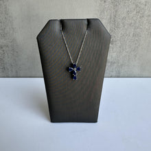 Load image into Gallery viewer, White Gold Sapphire and Diamond Cross Necklace - 1.33ctw Sapphires, New
