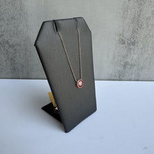 Load image into Gallery viewer, Diamond and Red Enamel Necklace in 14kt Yellow Gold - 0.13ctw Natural Diamond
