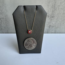 Load image into Gallery viewer, Diamond and Red Enamel Necklace in 14kt Yellow Gold - 0.13ctw Natural Diamond
