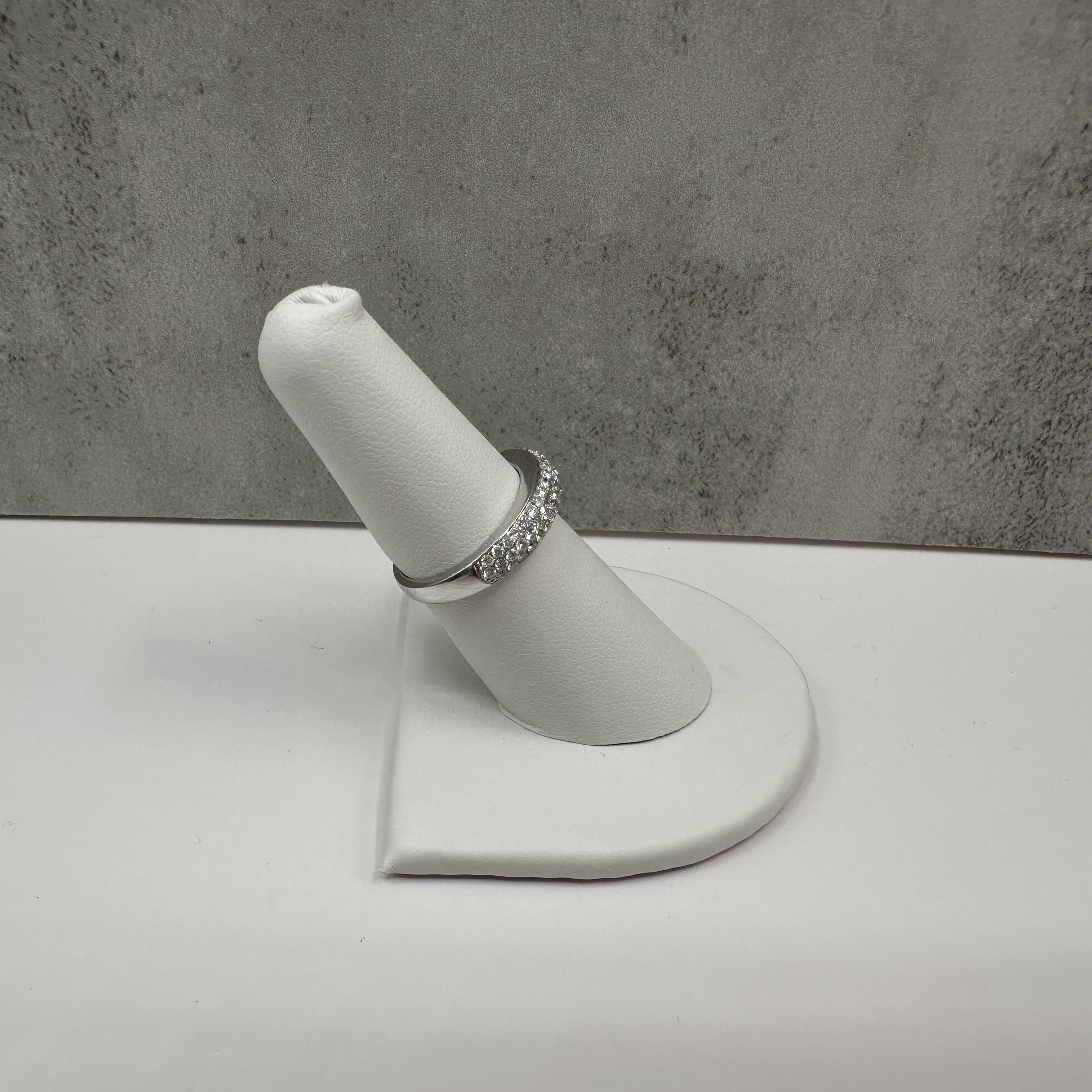 18K White Gold Diamond Pave Ring 0.75ct HI SI Odelia Size 6.5