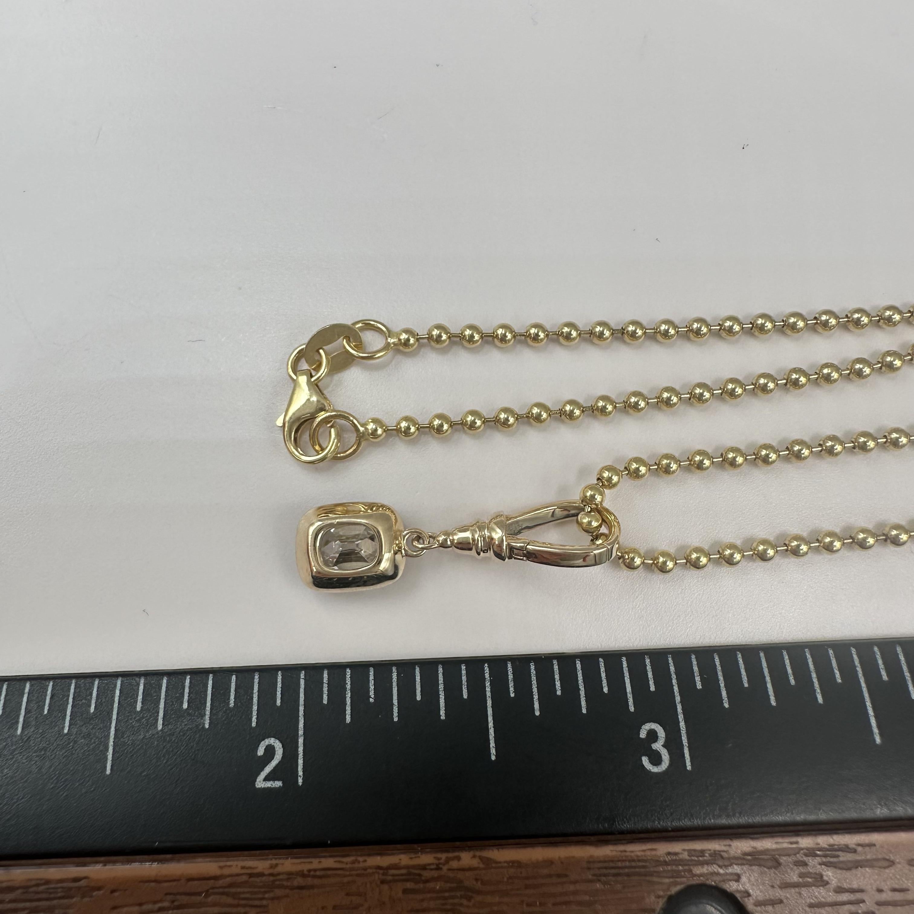 GIA 0.88ct Old Mine Cut Diamond Pendant 14K Gold Georgian Style