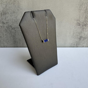 14kt Yellow Gold Diamond and Lapis Necklace - Adjustable 16-18 Inches, New