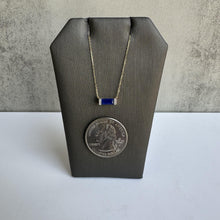 Load image into Gallery viewer, 14kt Yellow Gold Diamond and Lapis Necklace - Adjustable 16-18 Inches, New
