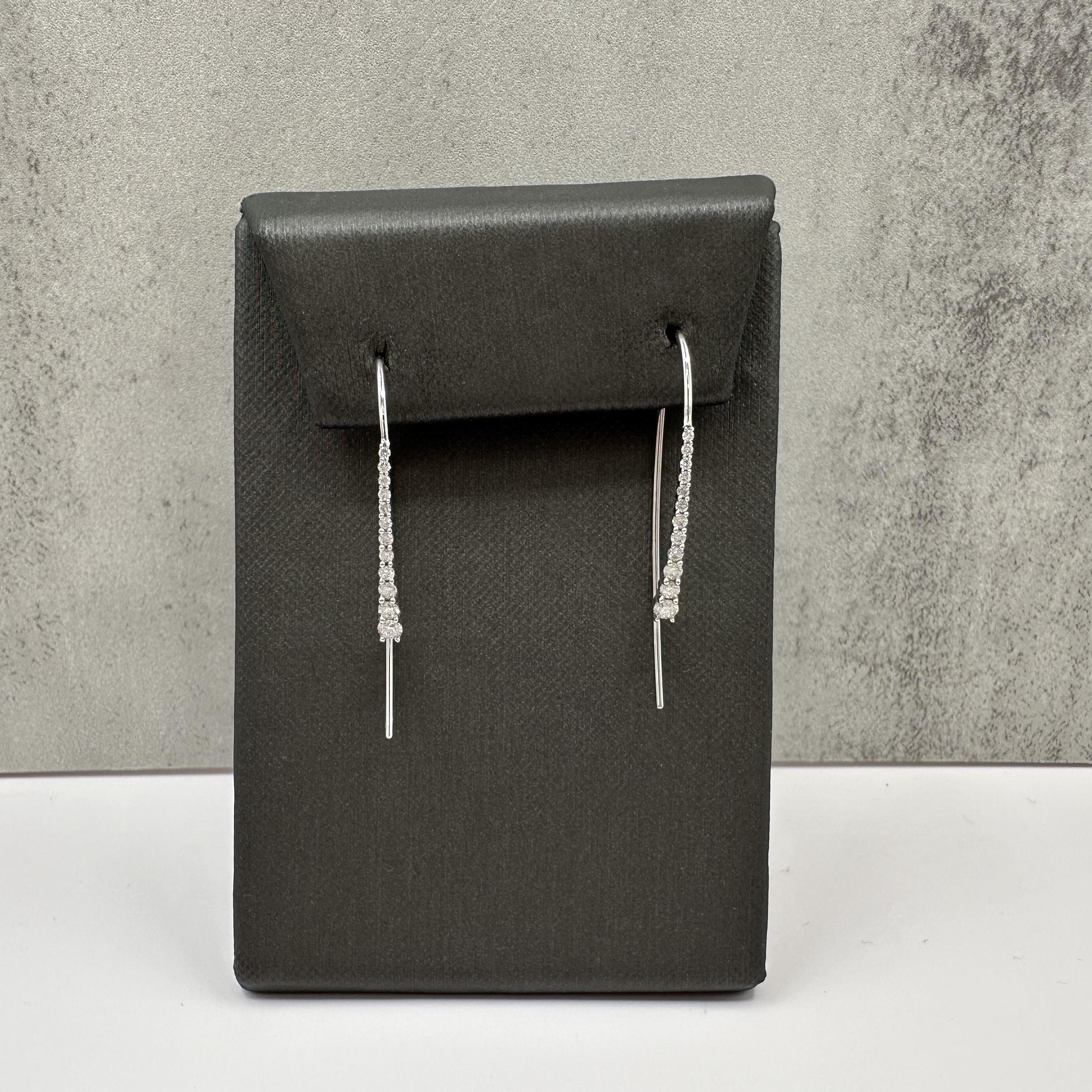 Diamond Threader Dangle Earrings in 10kt White Gold, 0.50ctw