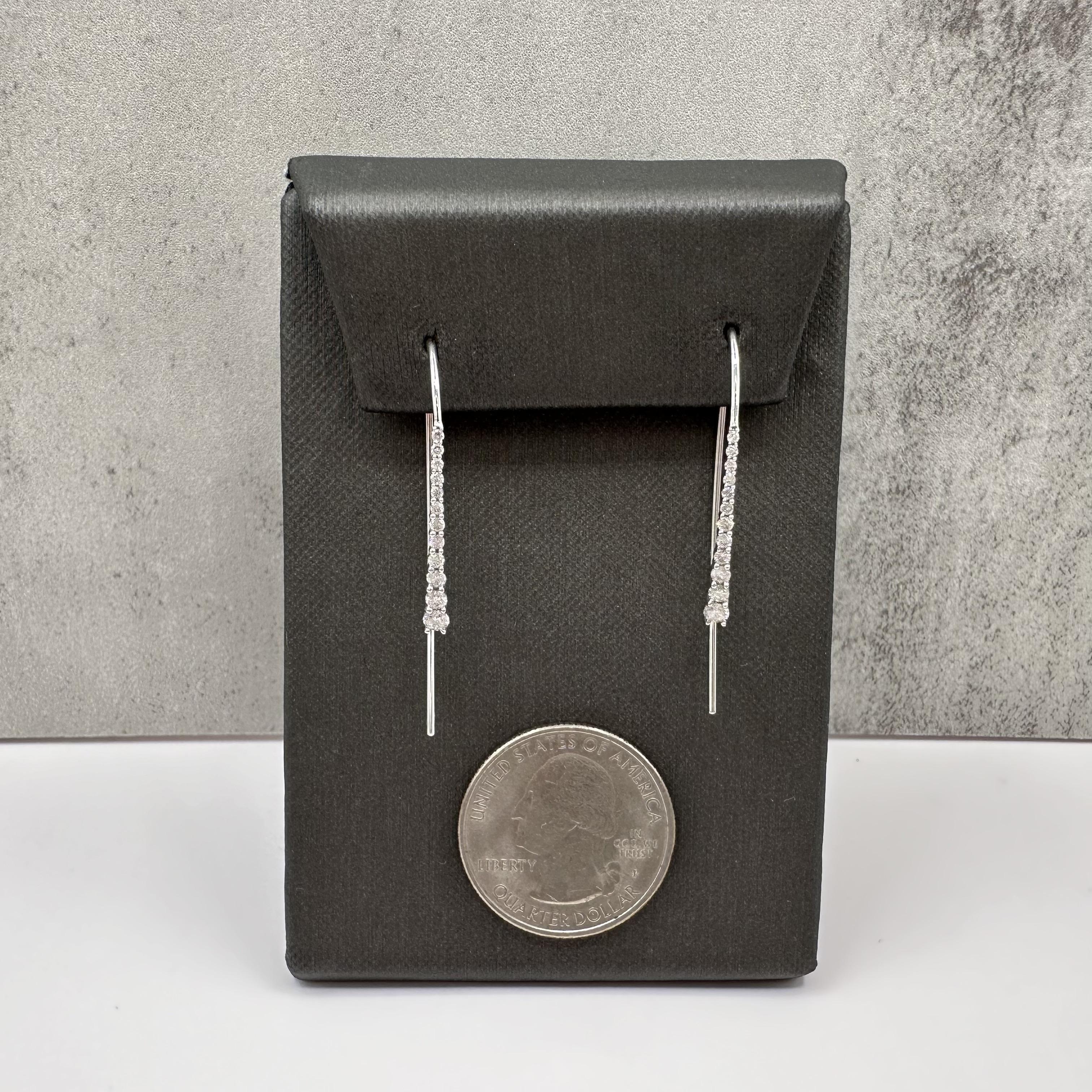 Diamond Threader Dangle Earrings in 10kt White Gold, 0.50ctw
