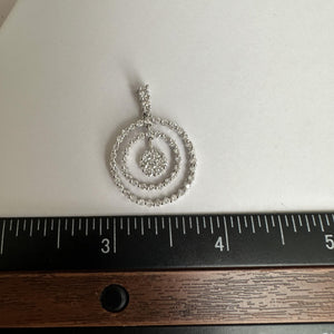 1ctw Diamond Circle Pendant in 14kt White Gold - HI I1+ Round Diamonds, New