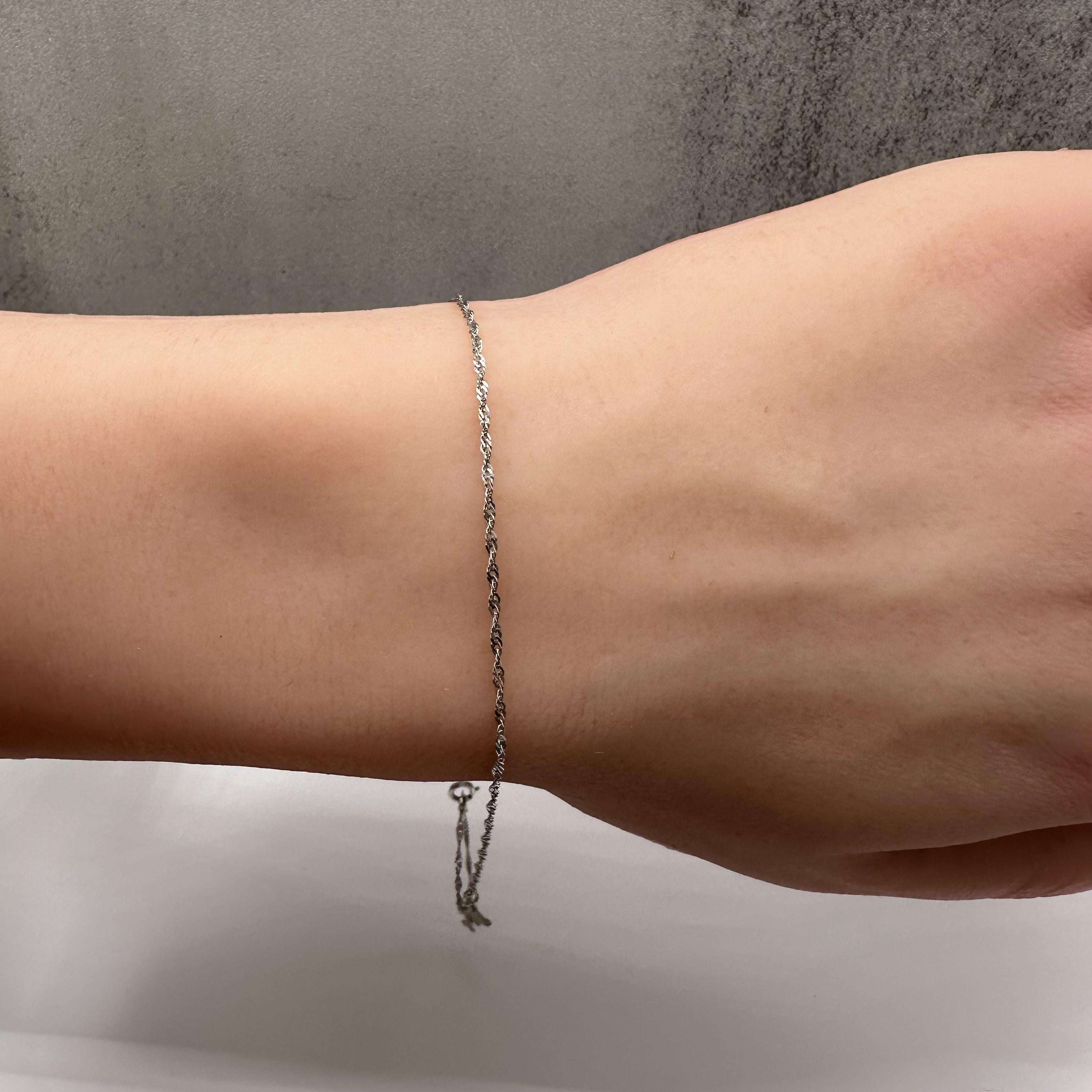 10K White Gold Dolphin Anklet Adjustable 9 To 10 Inch Chain