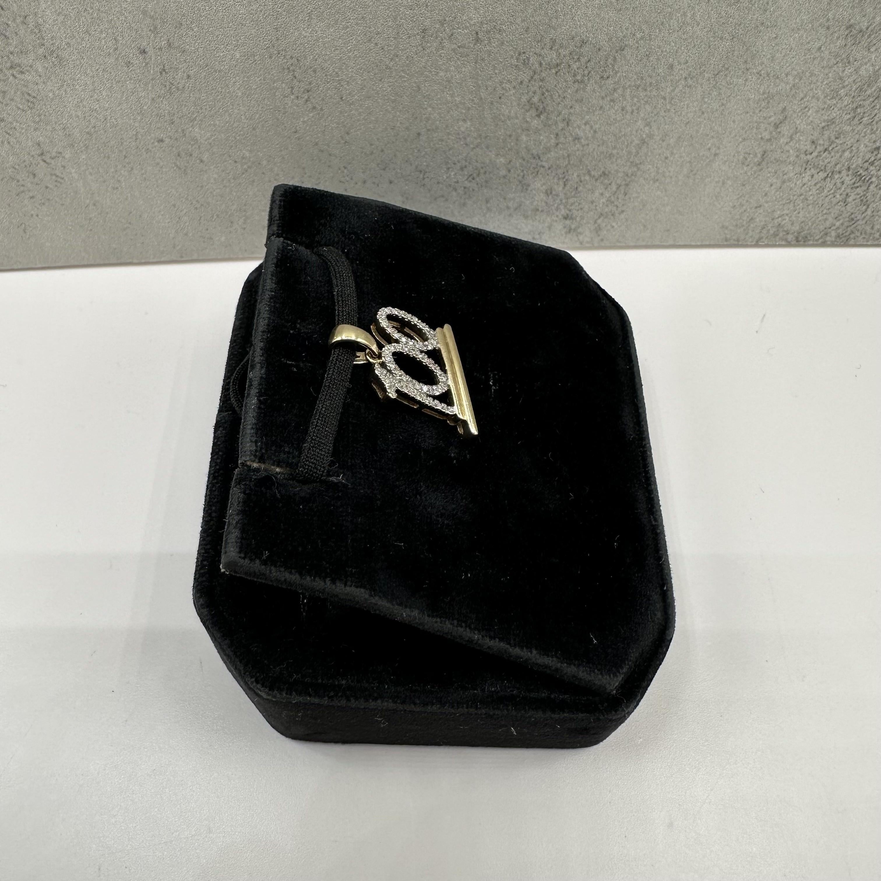 10K Yellow Gold Diamond 100 Pendant 0.15ct Round 1.9g