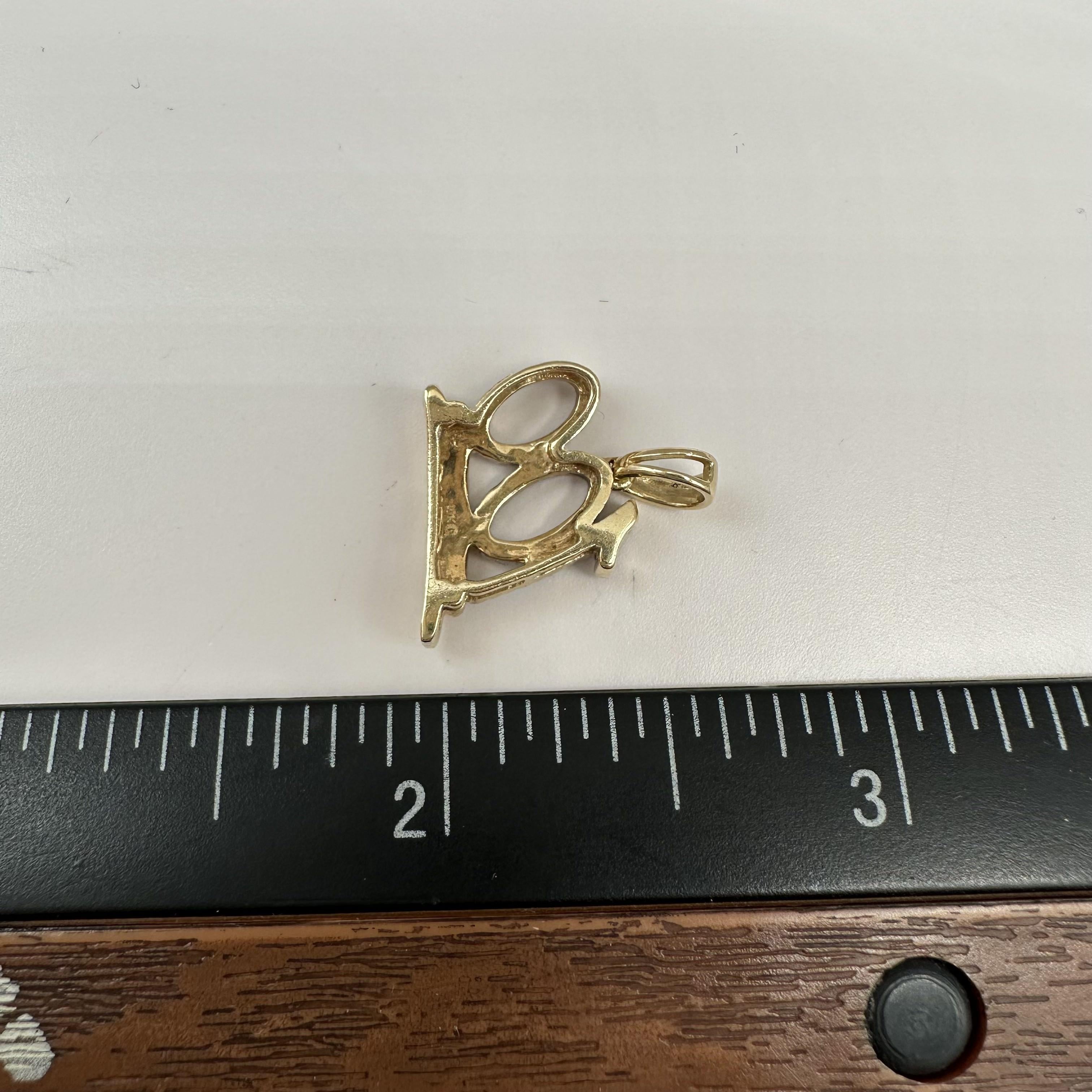 10K Yellow Gold Diamond 100 Pendant 0.15ct Round 1.9g