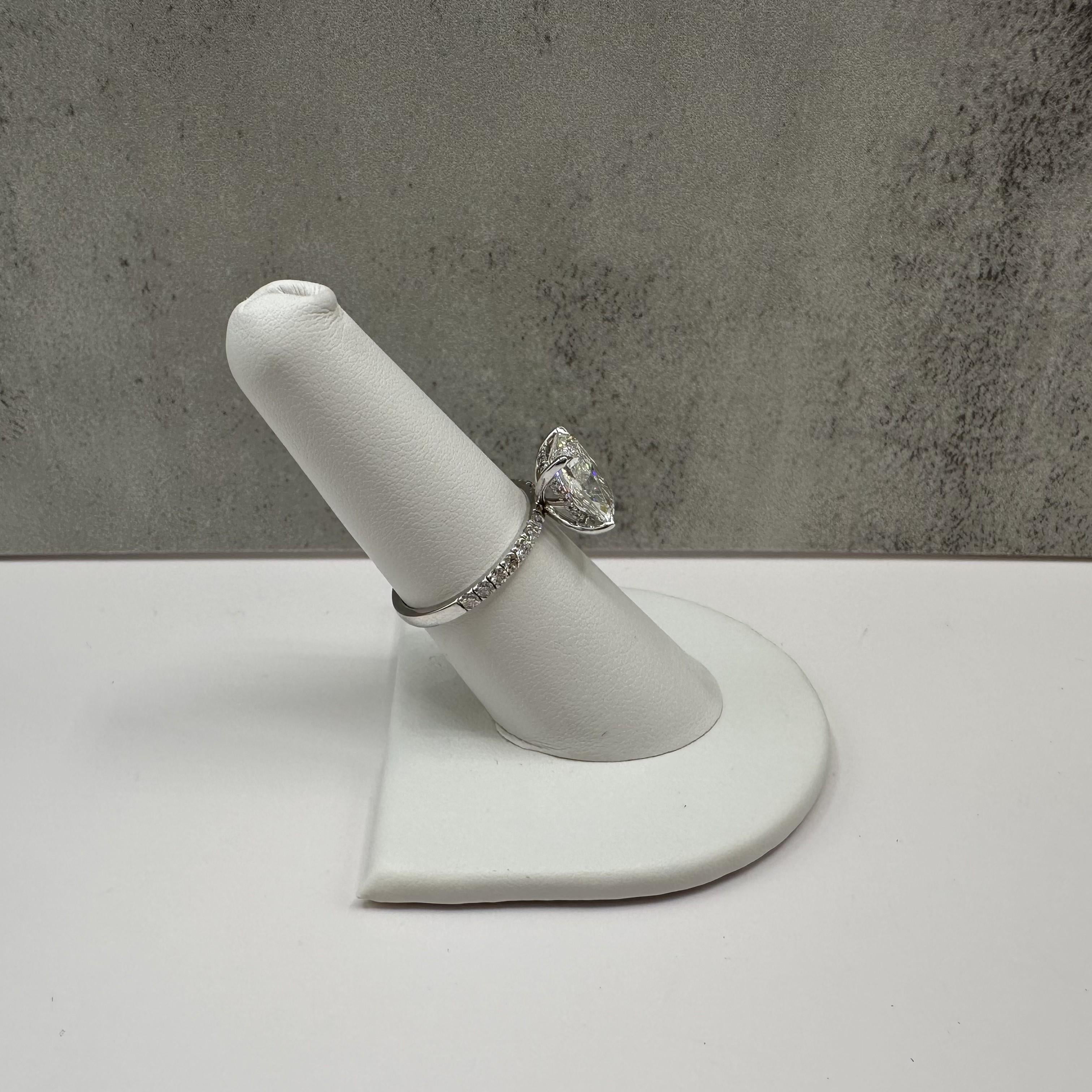 3.44ct Elongated Cushion Lab Diamond Ring IGI G VVS2 14K White Gold