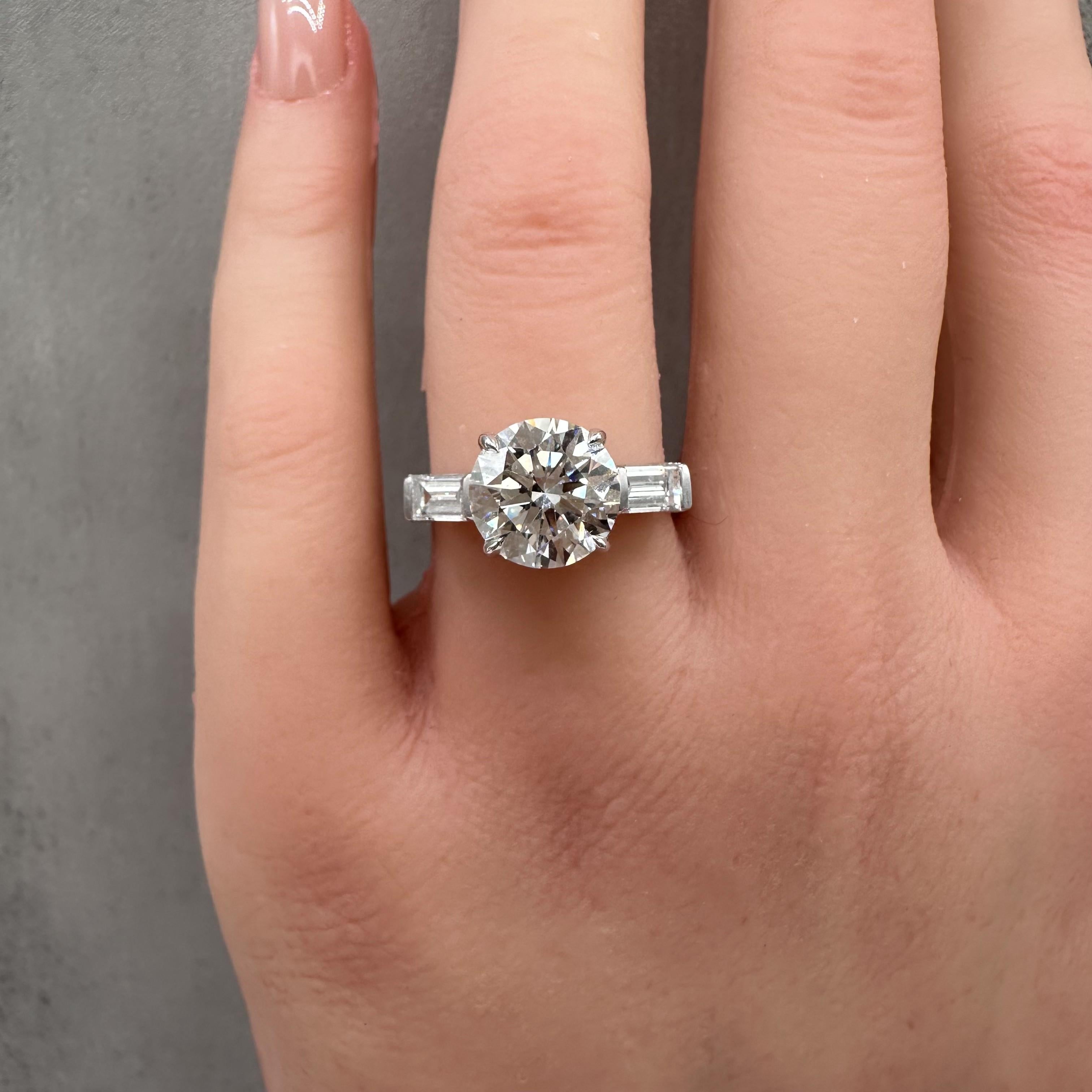 3.62ct 3 Stone Lab Diamond Ring IGI F VVS2 14K White Gold