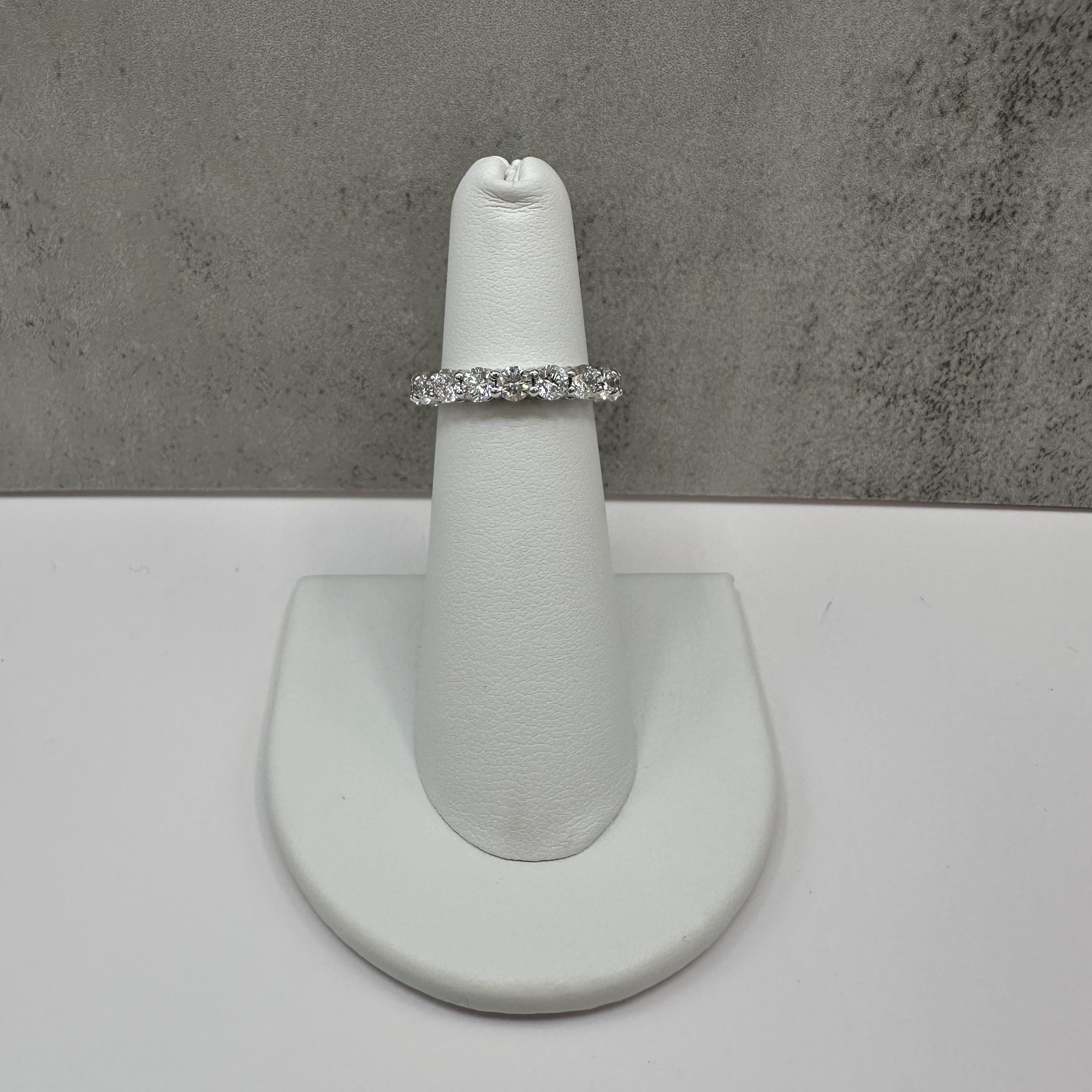 1.79ct Lab Diamond Eternity Ring F VS 14K White Gold Size 4.5