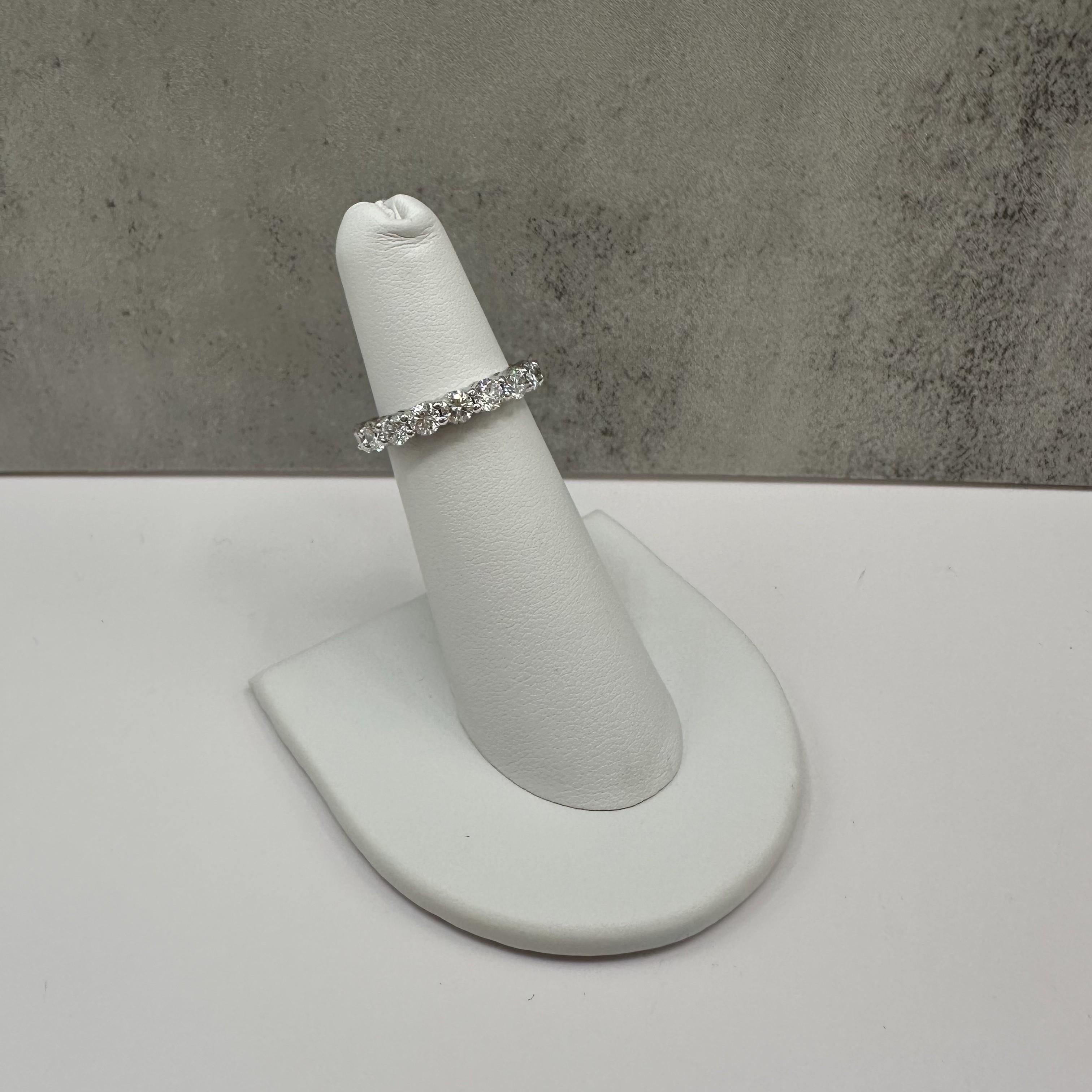 1.79ct Lab Diamond Eternity Ring F VS 14K White Gold Size 4.5