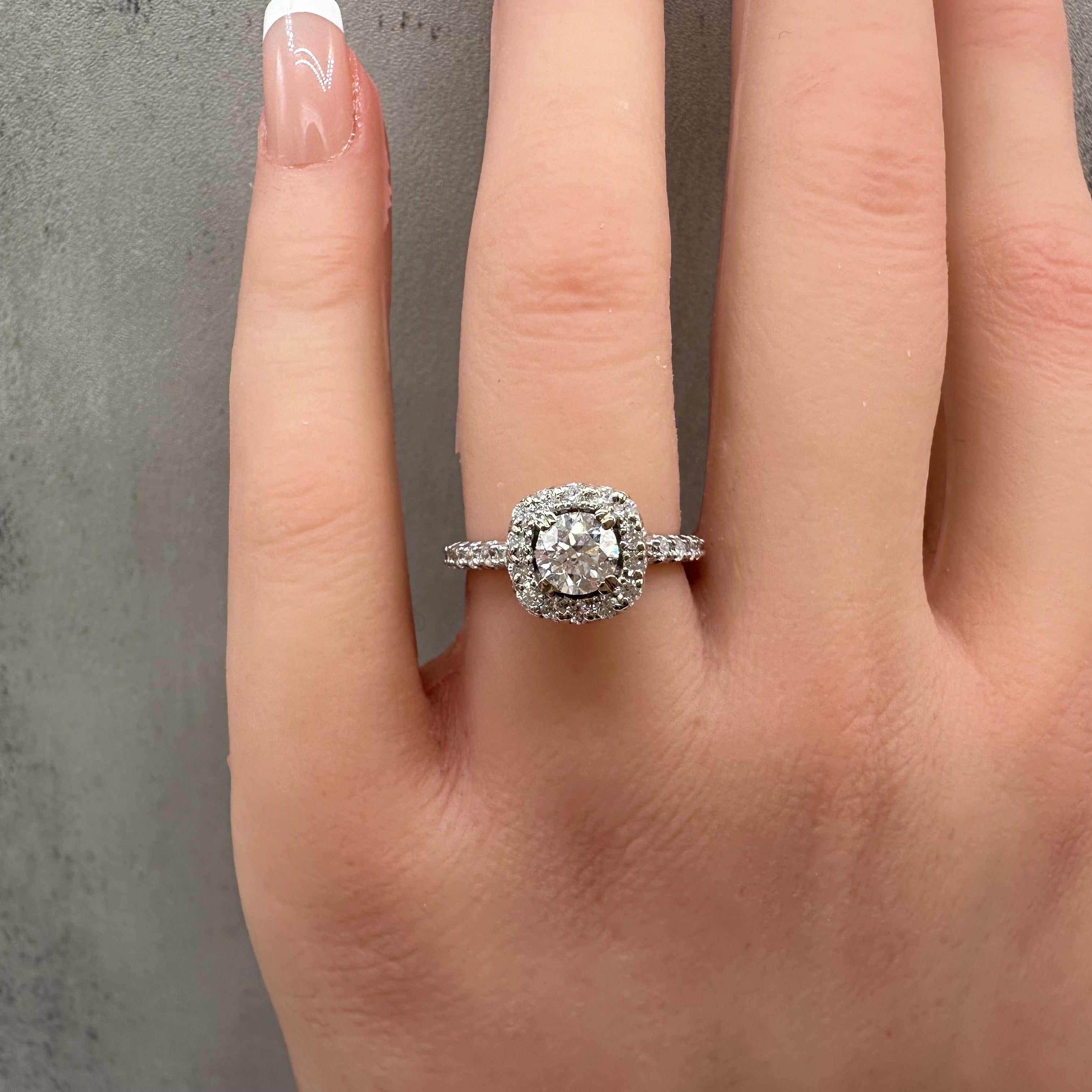 1.33ctw Natural Diamond Engagement Ring 14K White Gold Size 5.75