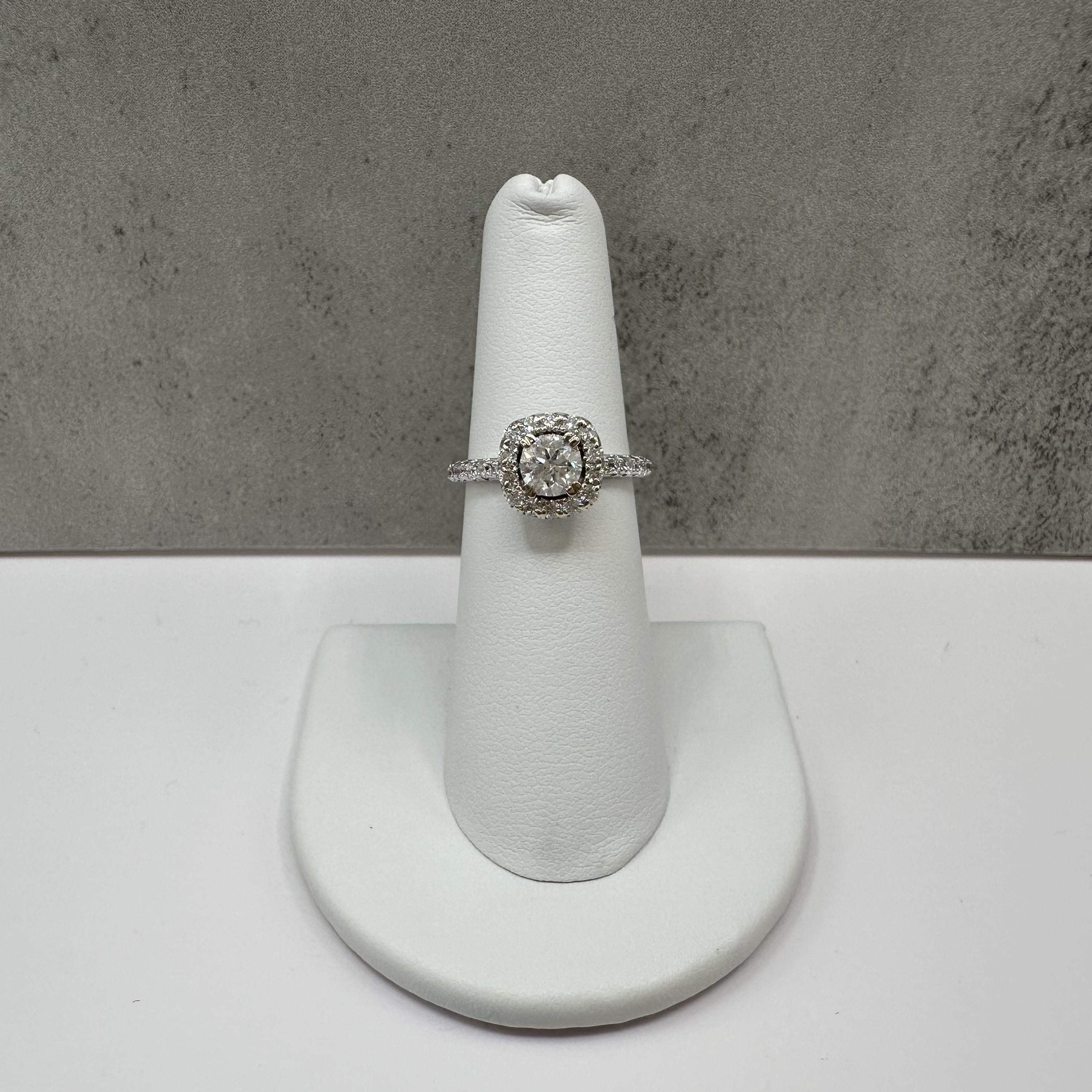 1.33ctw Natural Diamond Engagement Ring 14K White Gold Size 5.75