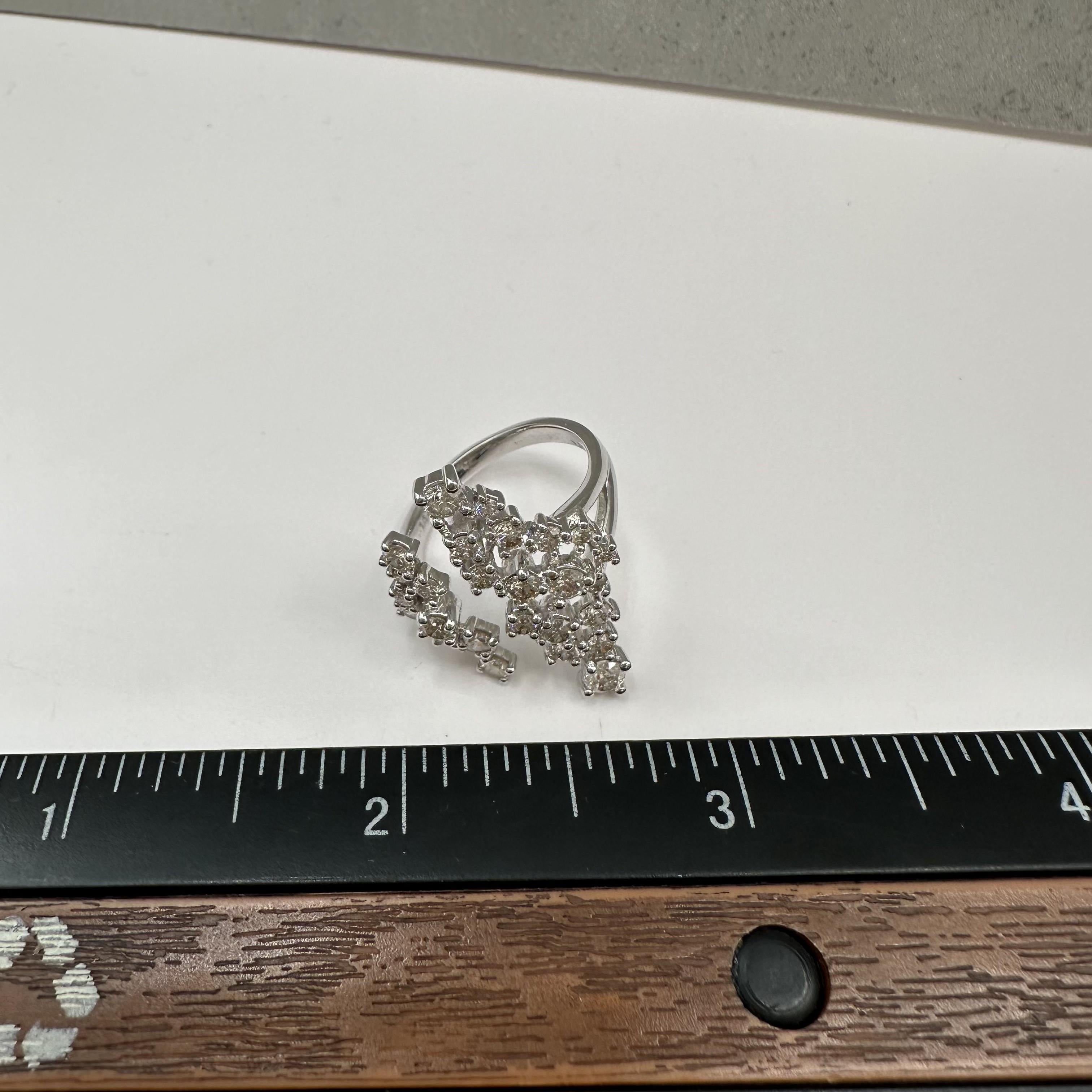 1.50ctw Natural Diamond Fashion Ring 14K White Gold Size 7