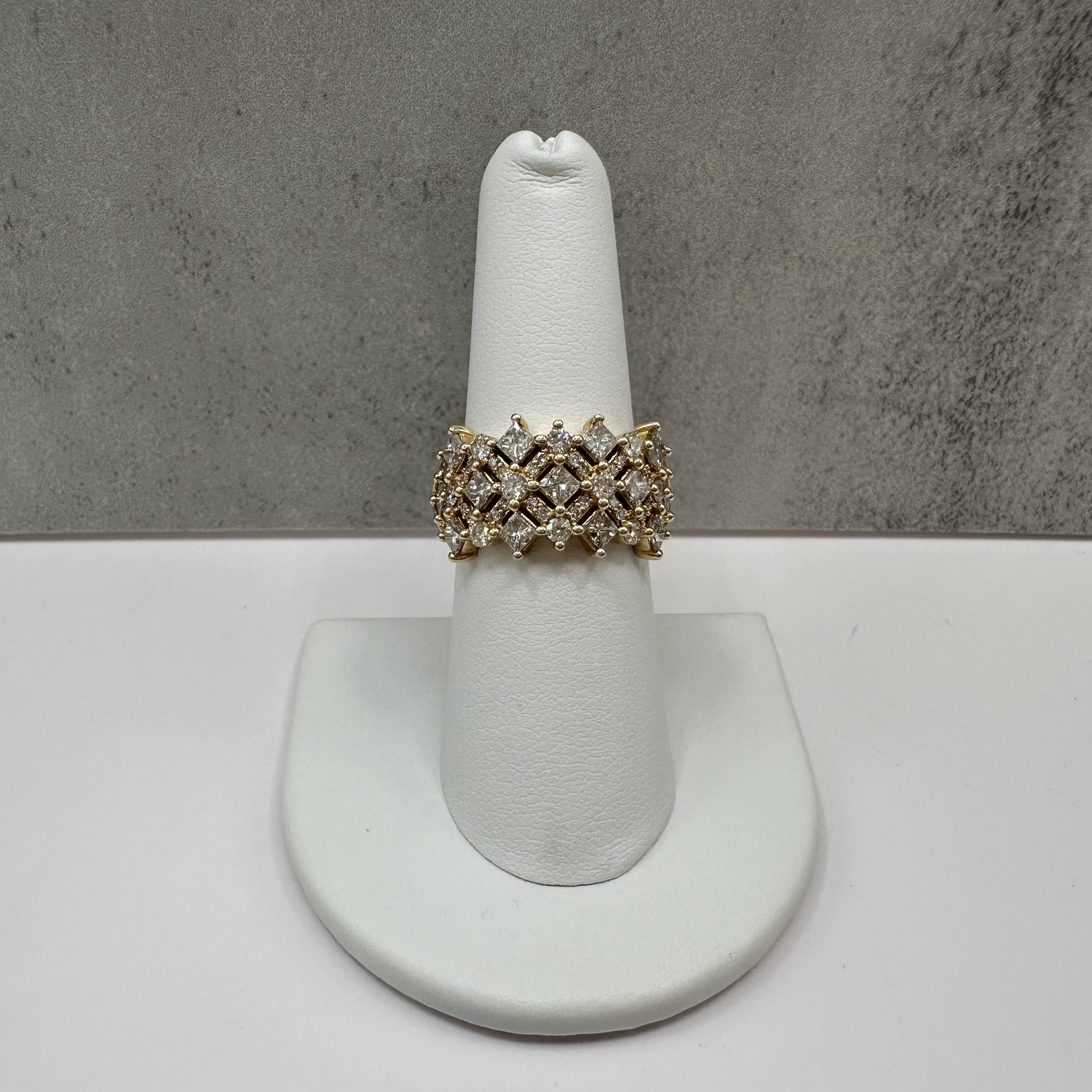 2ctw Natural Diamond Ring 14K Yellow Gold Round Princess Size 7