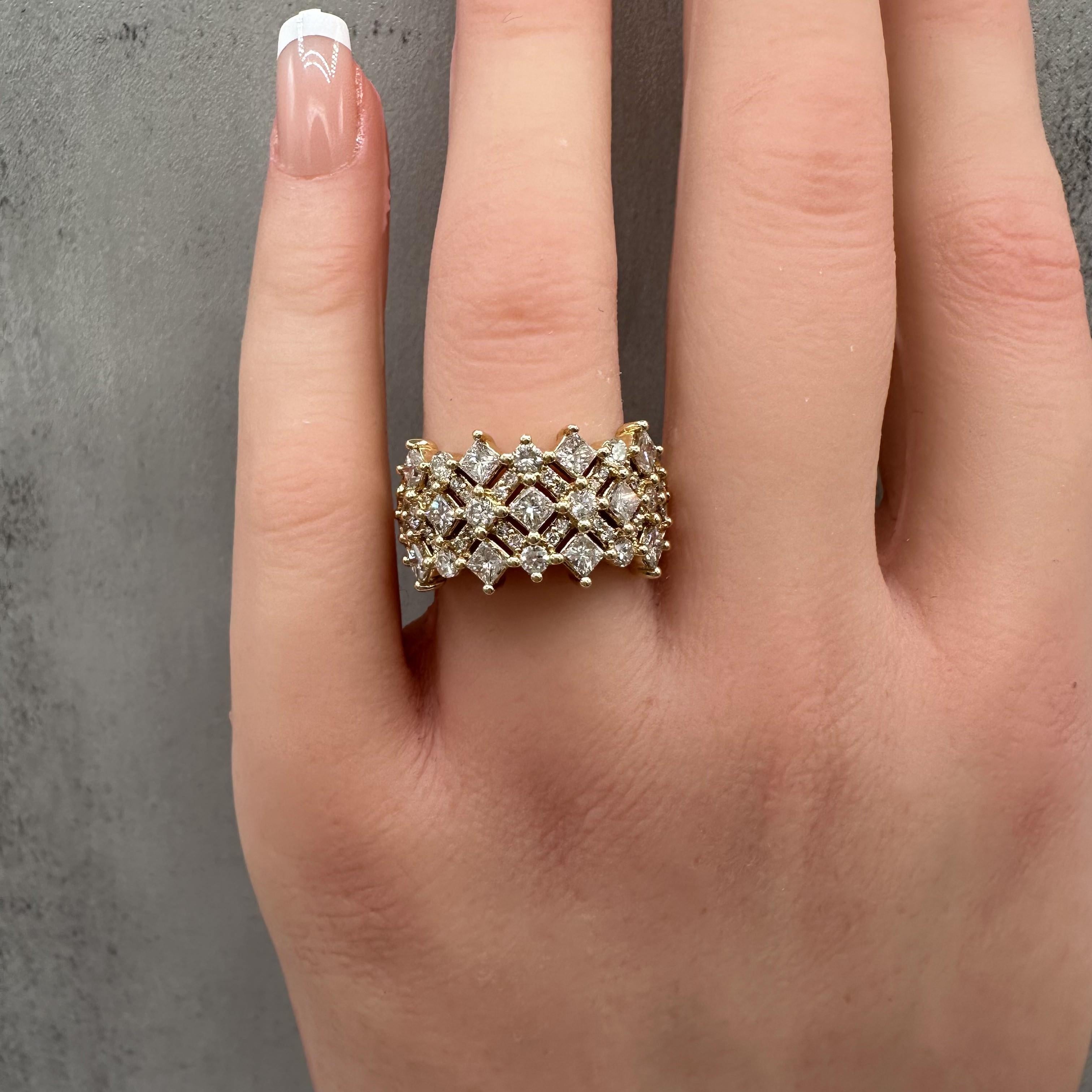 2ctw Natural Diamond Ring 14K Yellow Gold Round Princess Size 7