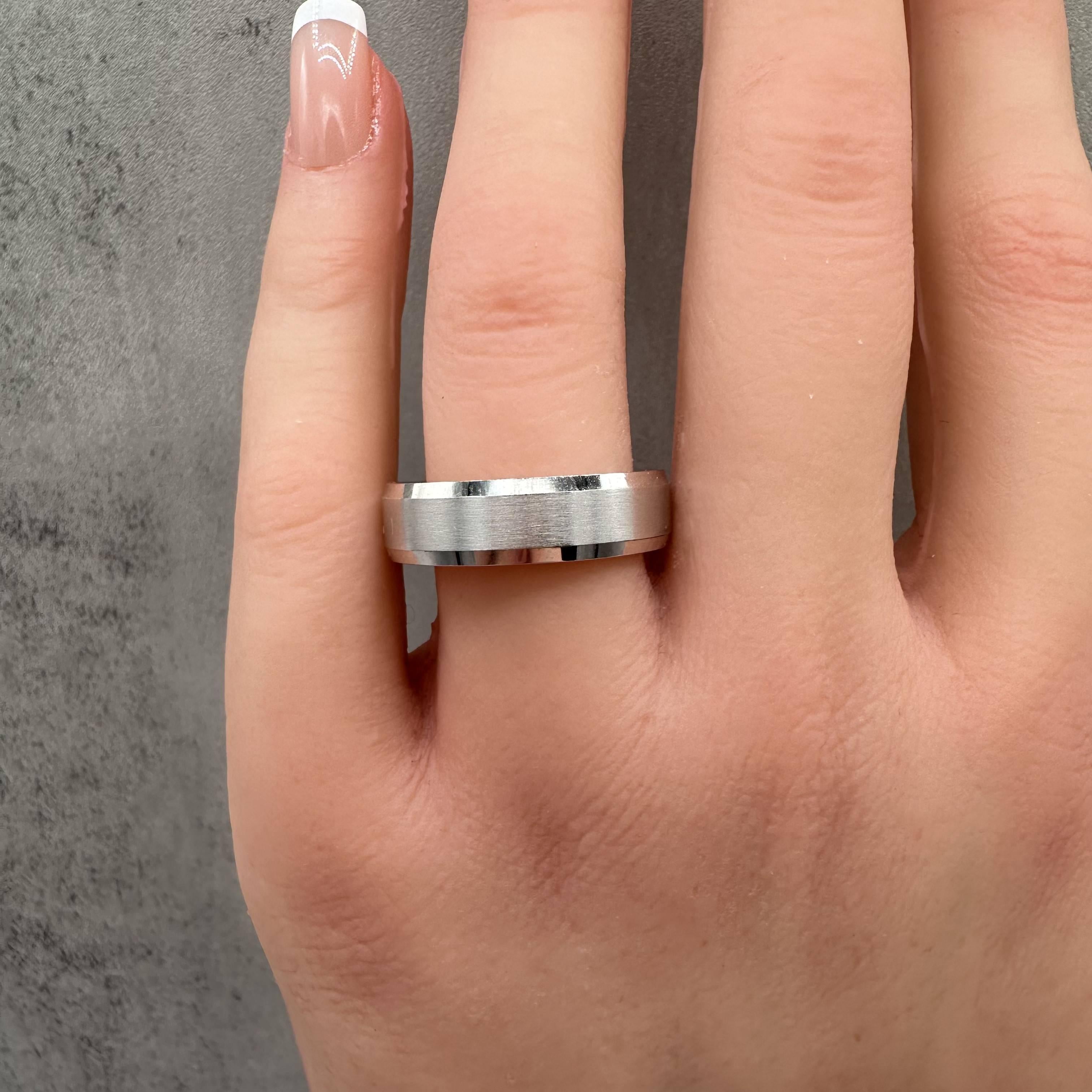 14K White Gold Comfort Fit Wedding Band 6mm Size 10 7.2g