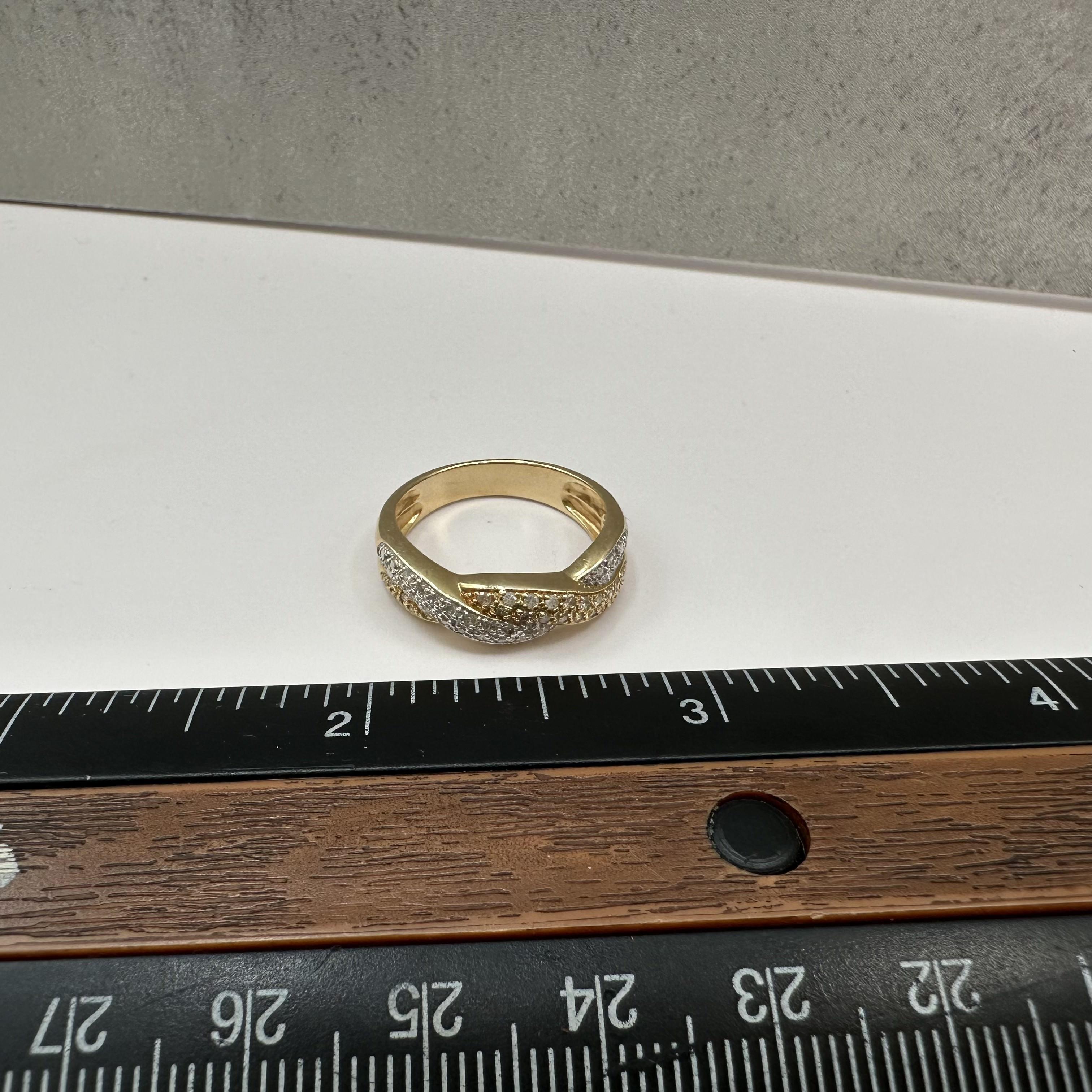 0.50ctw Estate Diamond Twist Ring 14K Yellow Gold Size 7