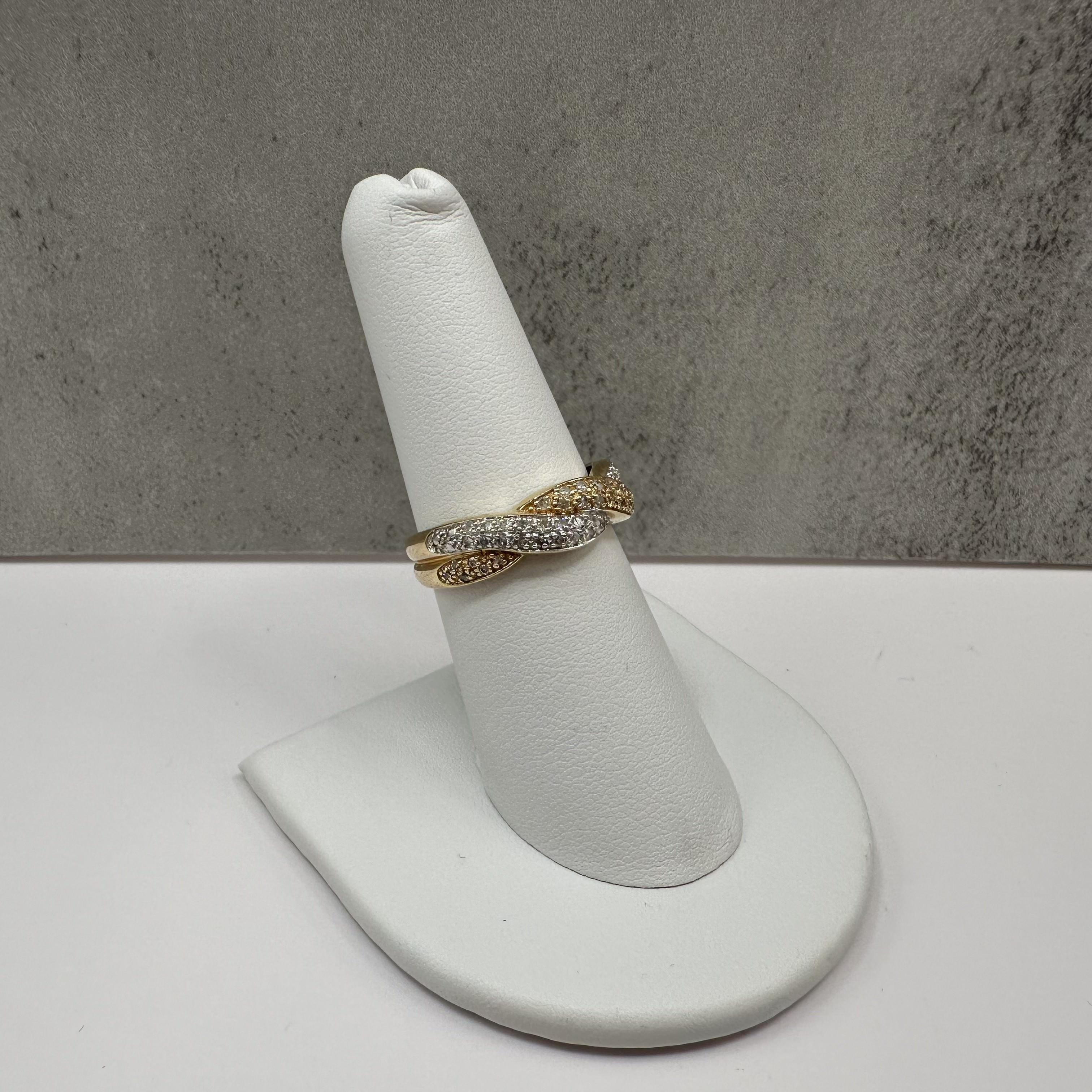 0.50ctw Estate Diamond Twist Ring 14K Yellow Gold Size 7