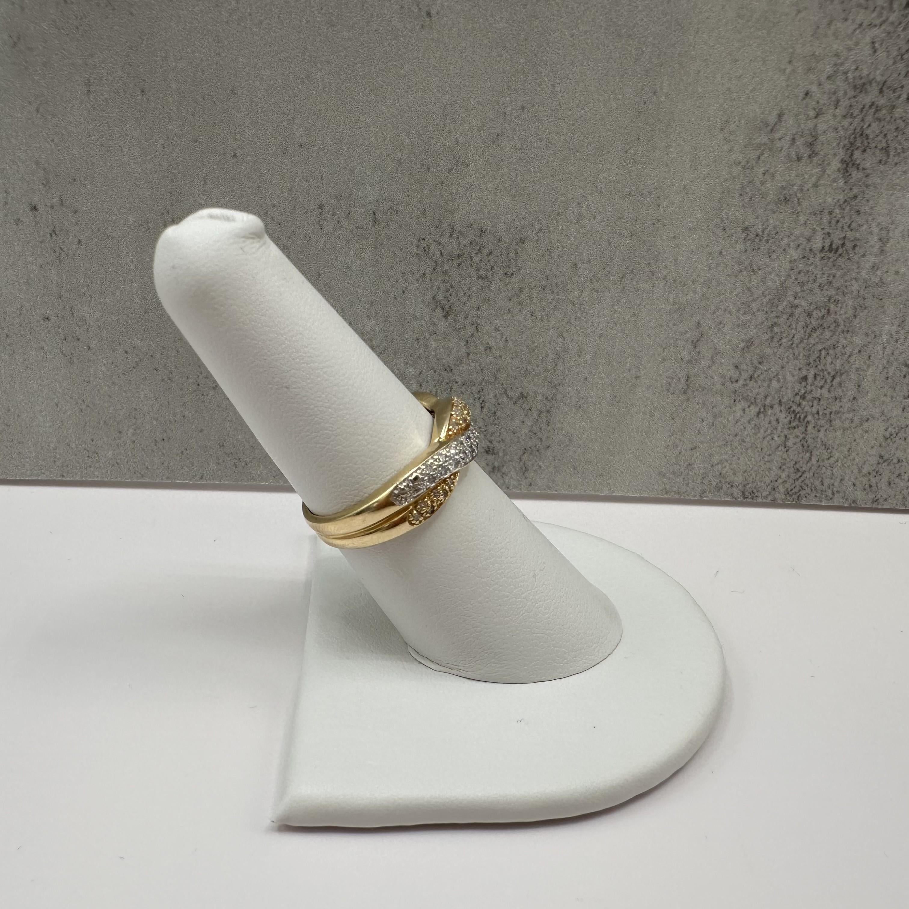0.50ctw Estate Diamond Twist Ring 14K Yellow Gold Size 7