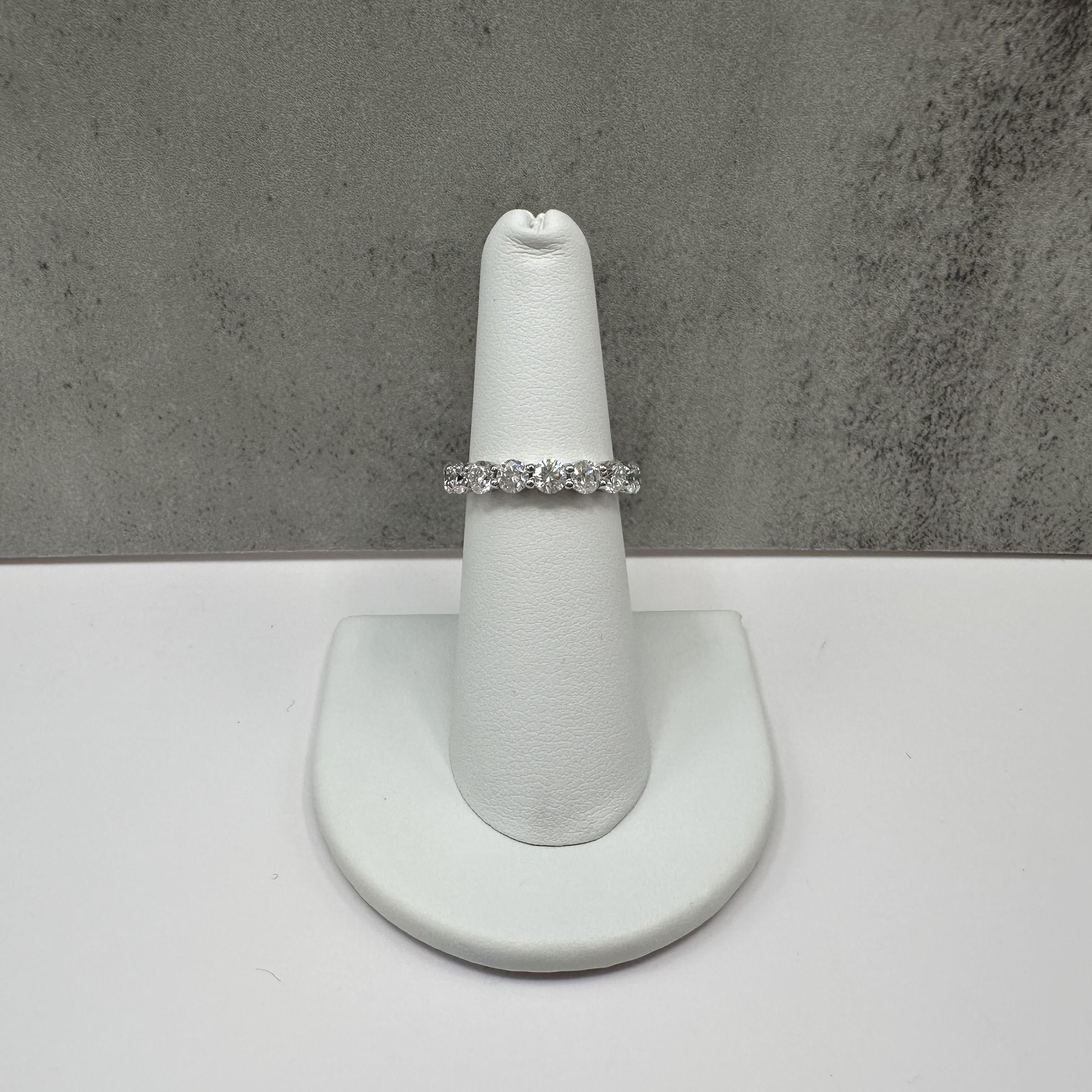 2.80ctw Natural Diamond Eternity Ring 14K White Gold GH SI Size 6
