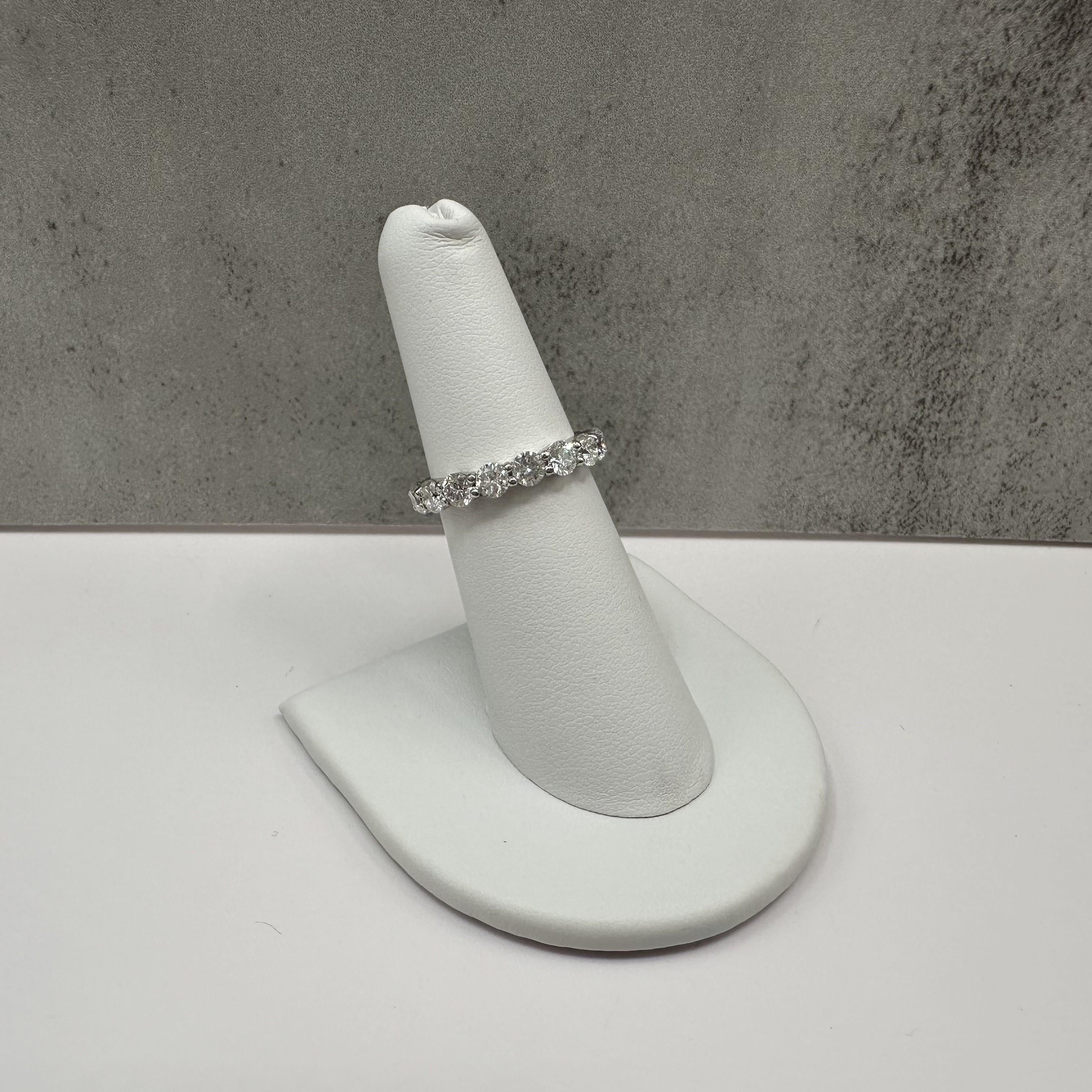 2.80ctw Natural Diamond Eternity Ring 14K White Gold GH SI Size 6