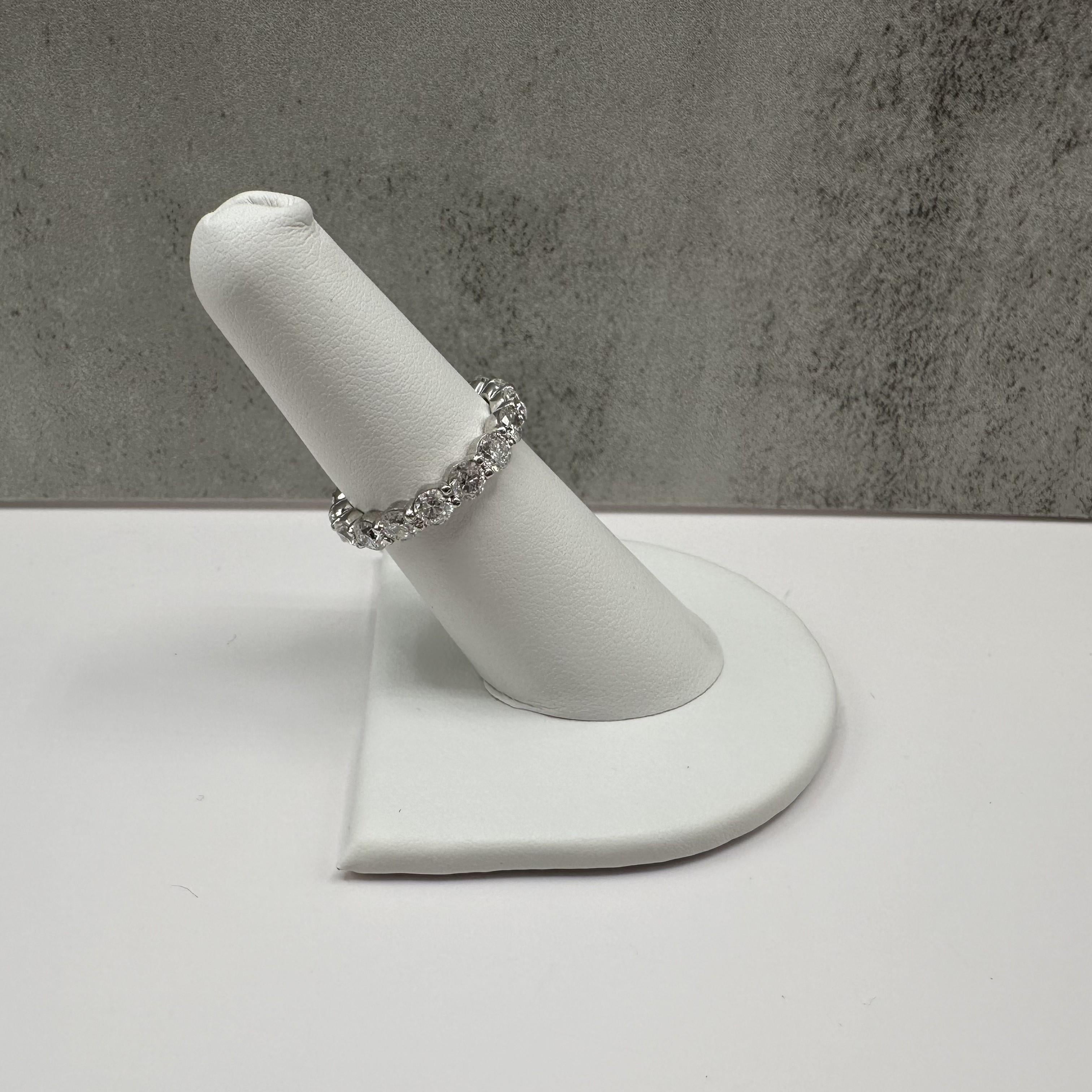 2.80ctw Natural Diamond Eternity Ring 14K White Gold GH SI Size 6