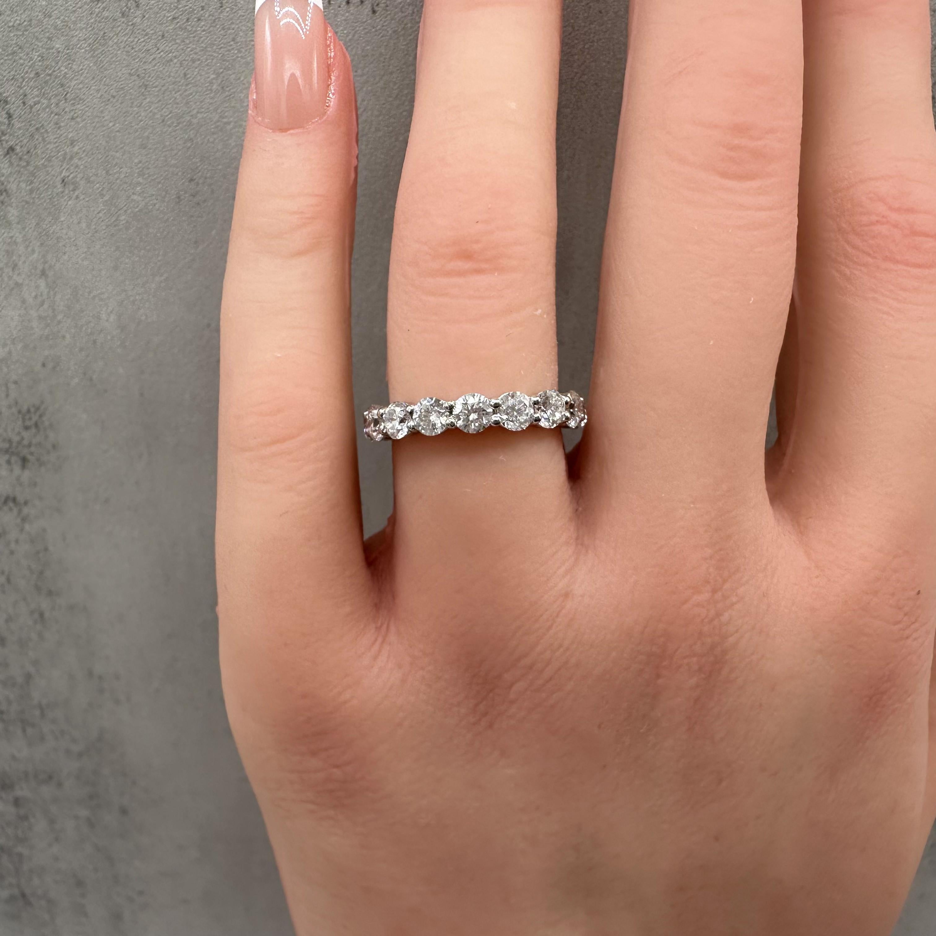 2.80ctw Natural Diamond Eternity Ring 14K White Gold GH SI Size 6