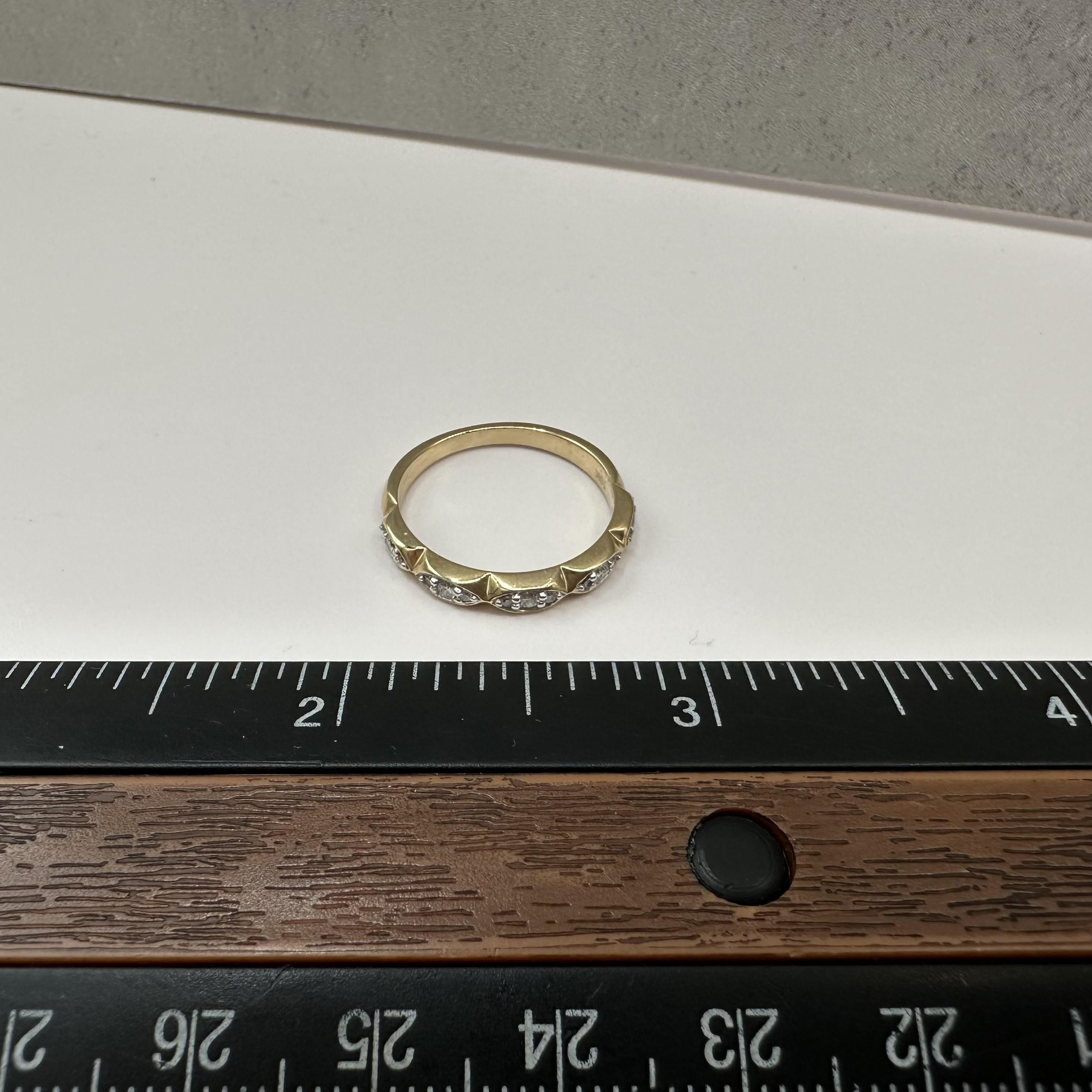 0.20ctw Natural Diamond Ring 10K Yellow Gold GH SI Size 7