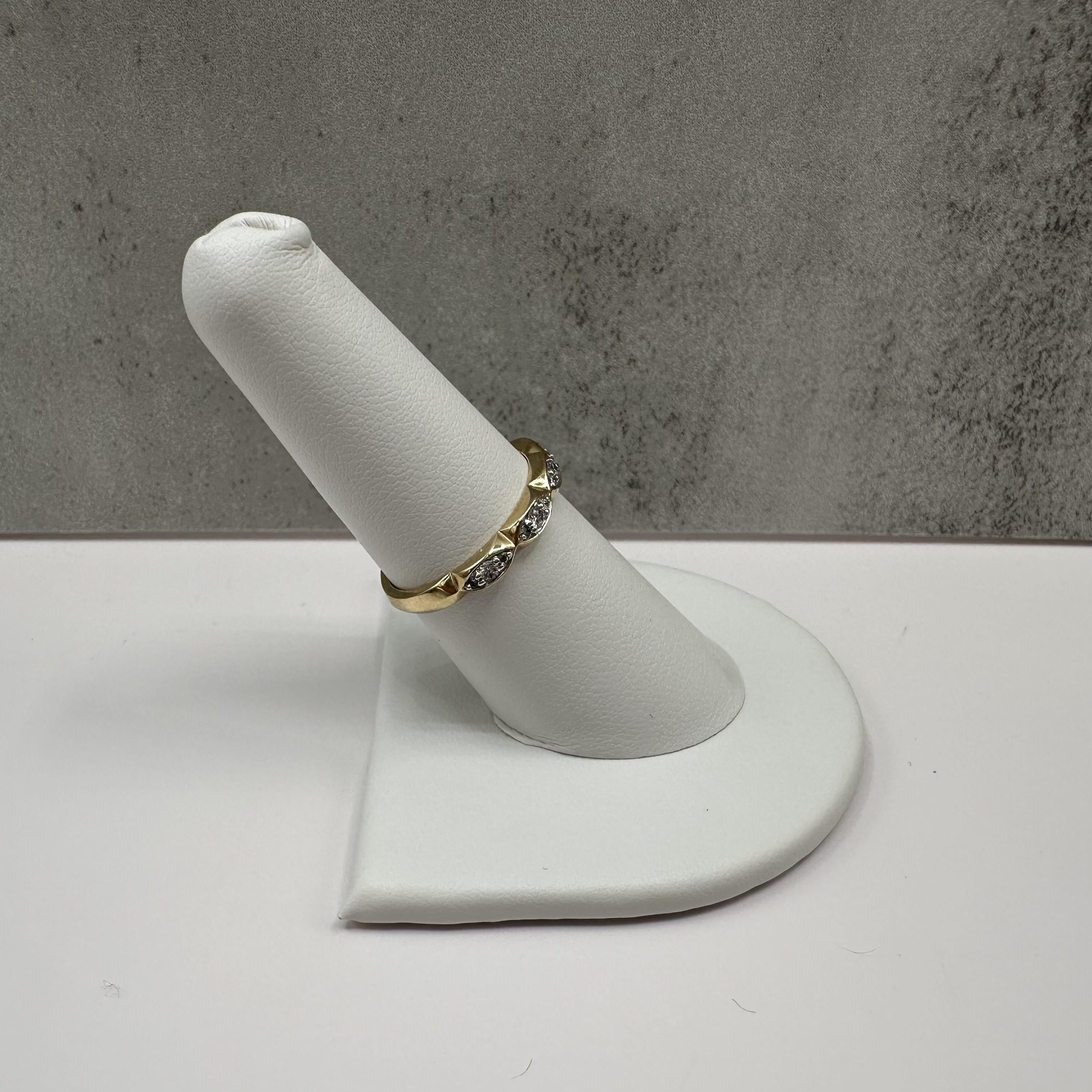 0.20ctw Natural Diamond Ring 10K Yellow Gold GH SI Size 7