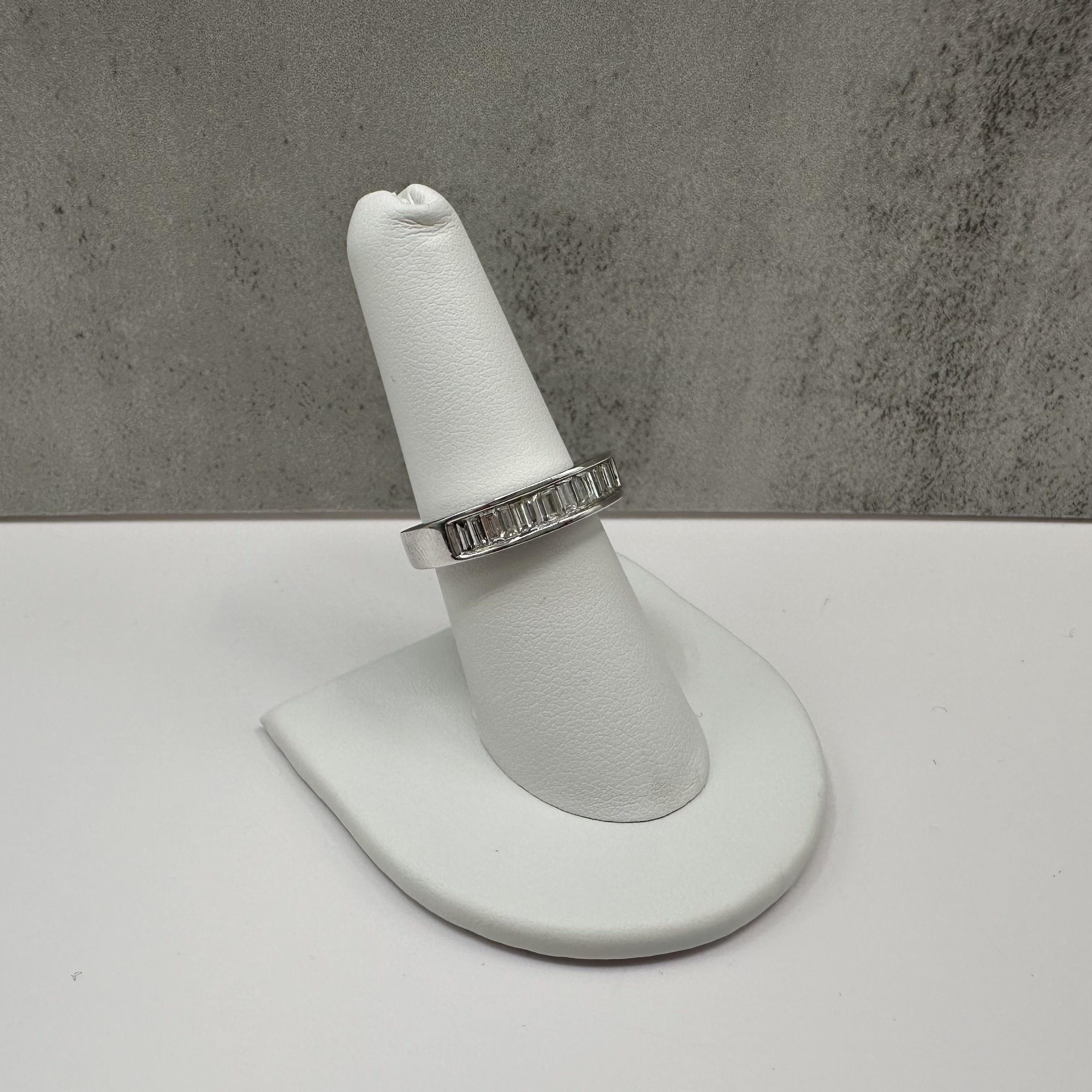 1ctw Channel Set Baguette Diamond Ring 14K White Gold Size 7