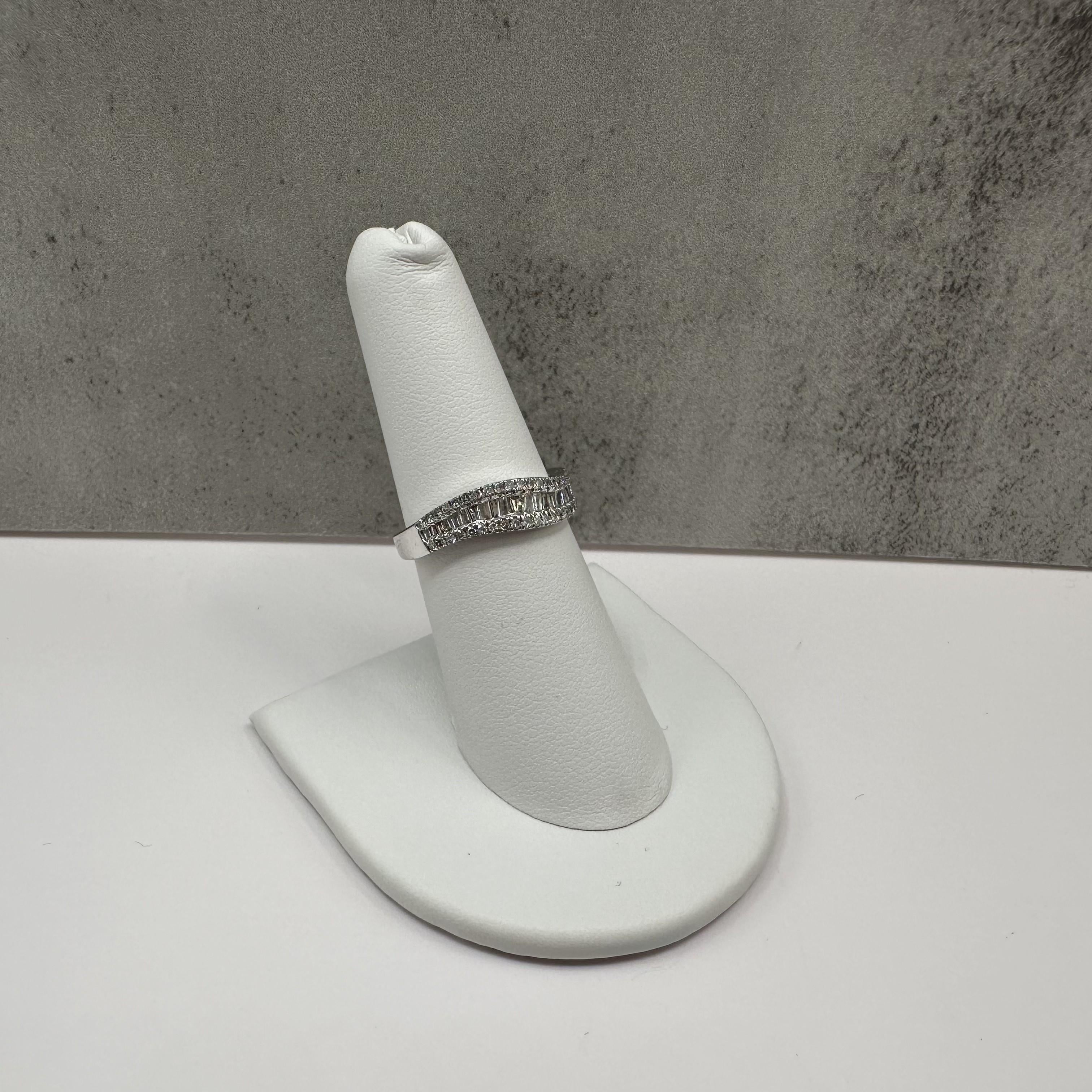 0.50ctw Natural Diamond Wavy Ring 14K White Gold Size 6.75
