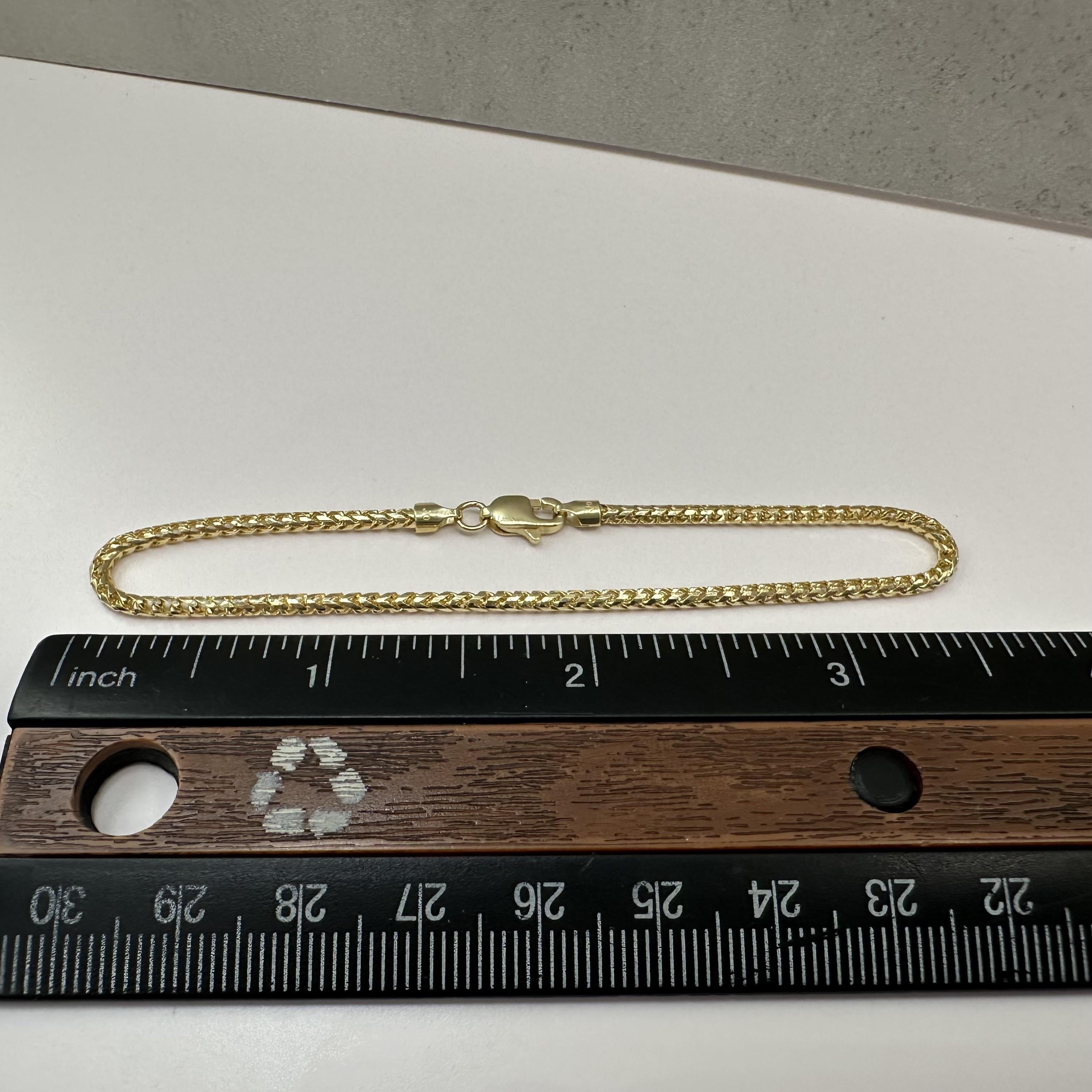 14kt Yellow Gold Franco Bracelet – 7.5in, 2.1mm, 4.7g, New