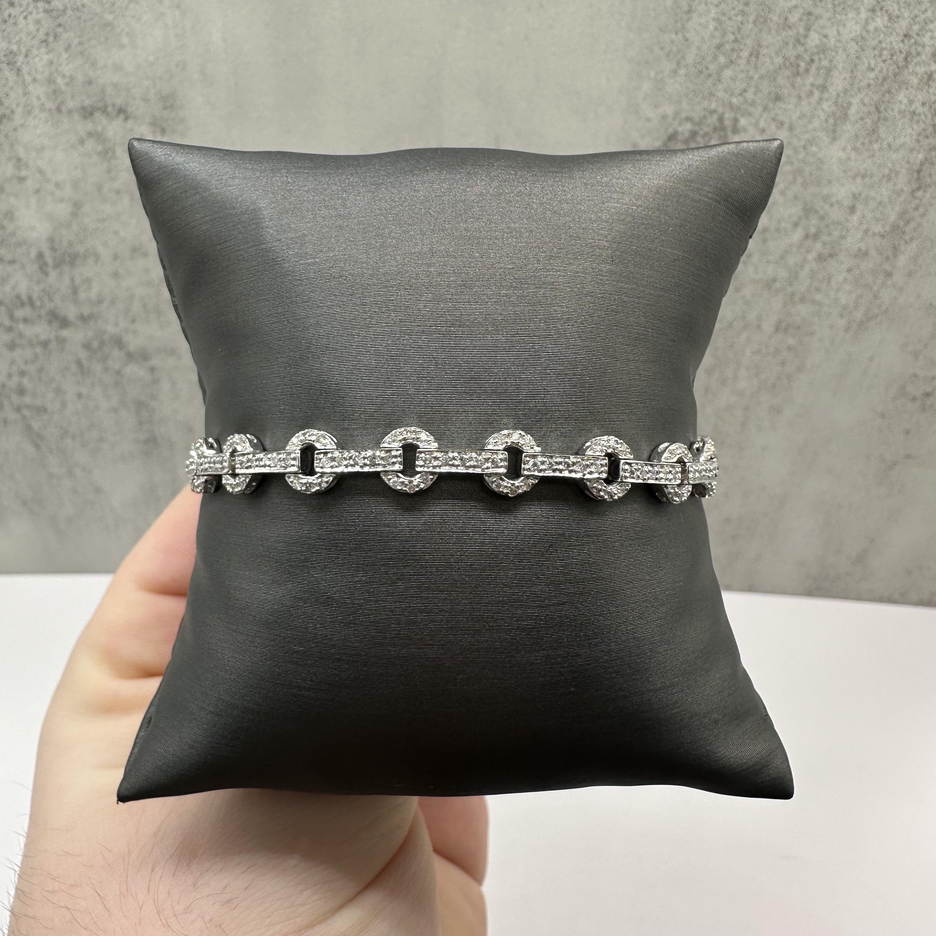 1.25ctw Natural Diamond Bracelet 14K White Gold 7.125in 12.1g