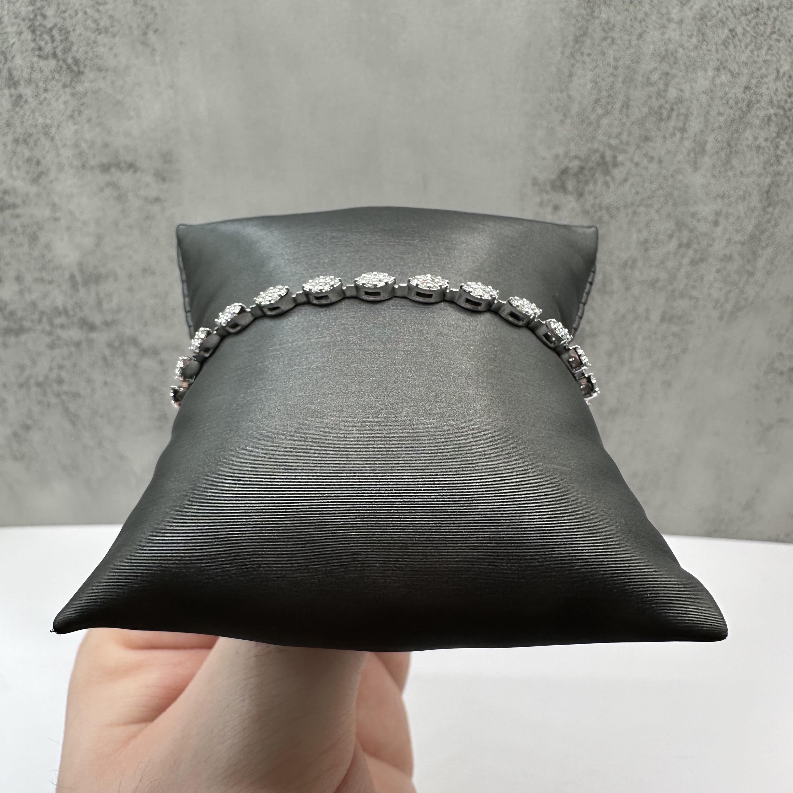 0.81ct Diamond Bracelet 14K White Gold Adjustable 5 to 7in