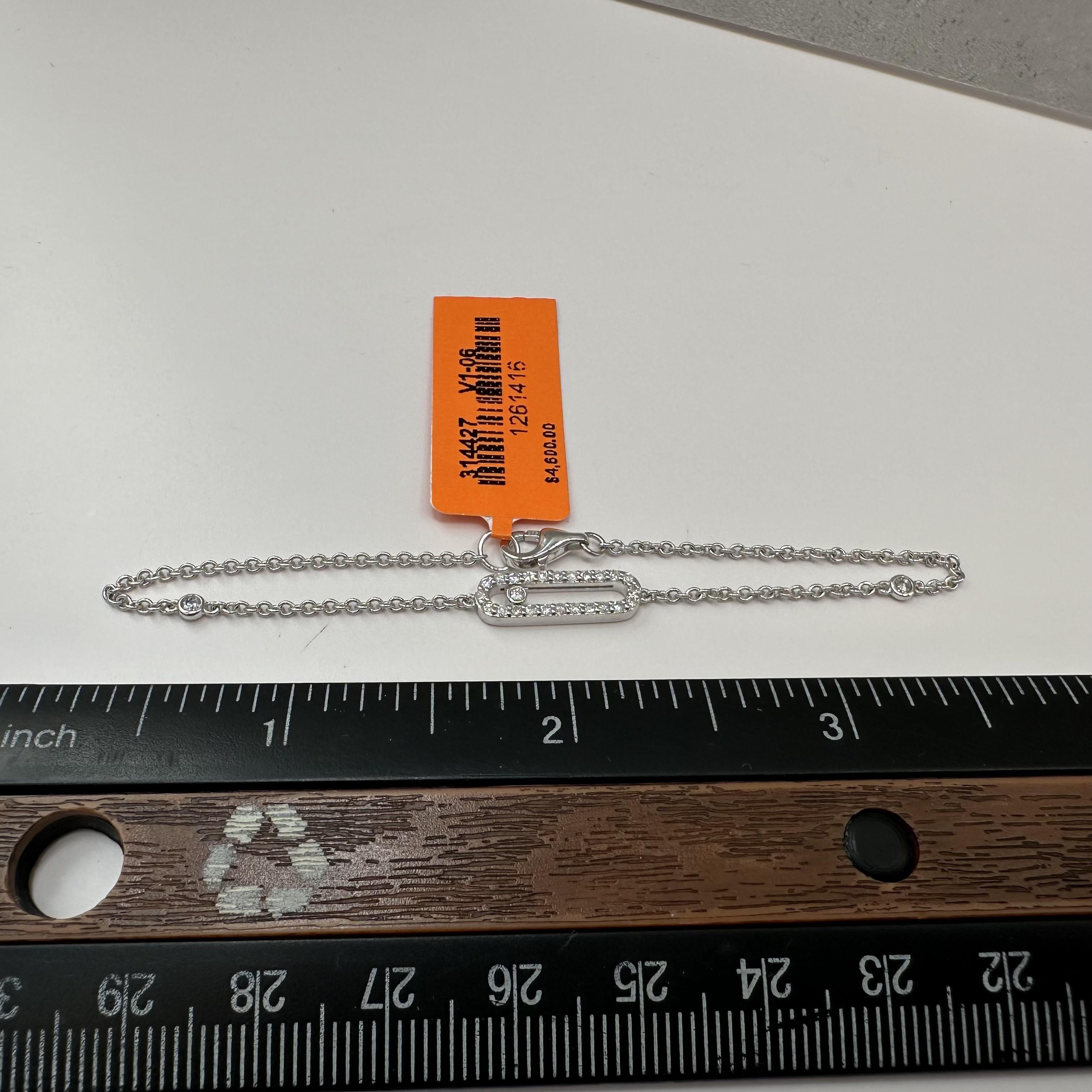 14kt White Gold Floating Style Diamond Bracelet - 0.30ctw HI I1, 7", New