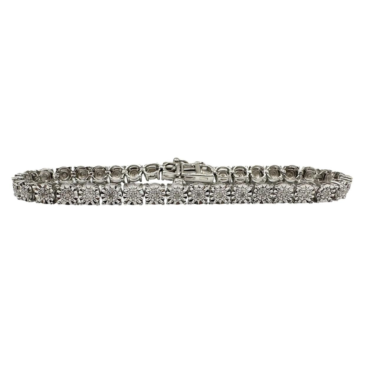 Diamond Tennis Bracelet in Sterling Silver – 0.25ctw, 7in, New