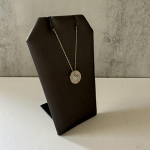 Beautiful Diamond and Enamel Evil Eye Necklace in 10kt Yellow Gold, 18", New